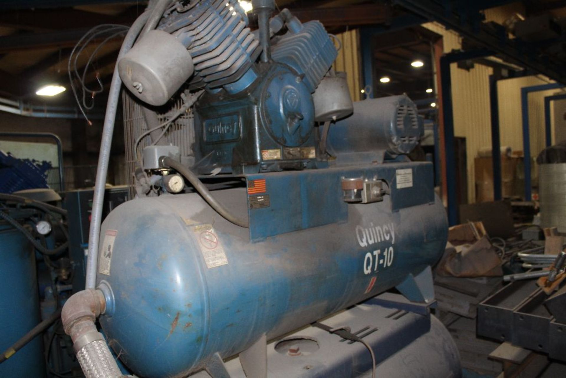 Quincy QT-15 air compressor, 15 hp., twin stack tanks, 2 cyl. - Image 5 of 6