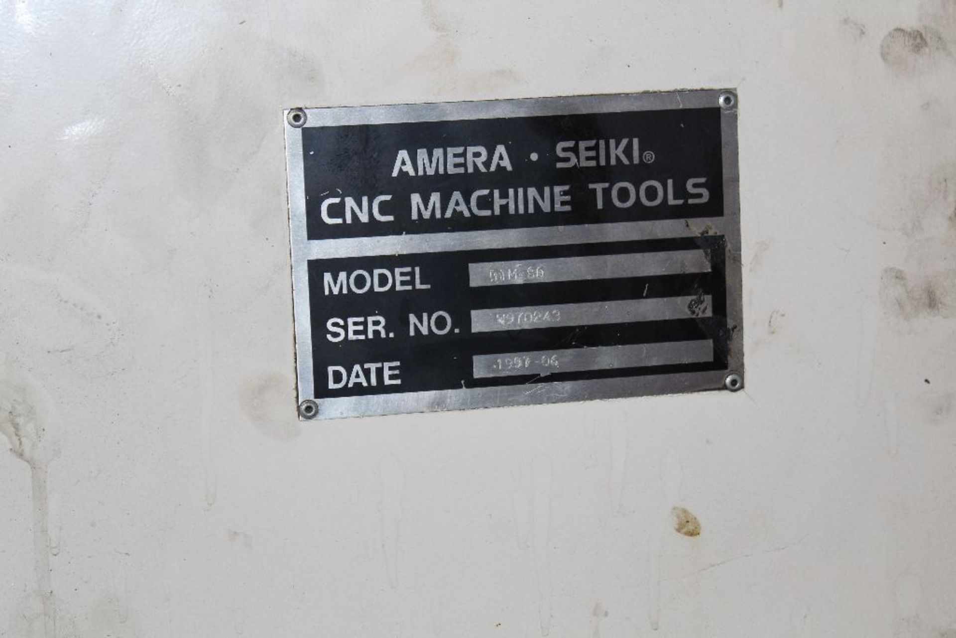 Amera Seiki CNC machining center, model DRM-80, sn W970243, date 1997-06. - Image 4 of 5