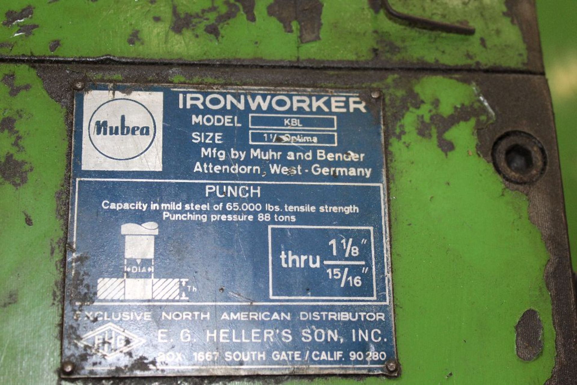 Mubea ironworker, model KBL 1 1/2, 88 T., sn 135727354 /21. - Image 7 of 8