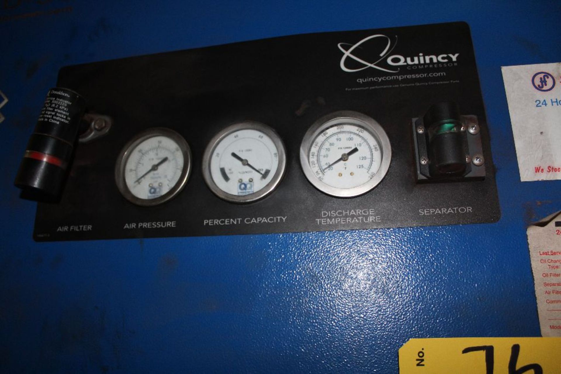 Quincy twin screw air compressor, model QGB30, sn UNO90253, hrs. on meter 3,858. - Image 3 of 3