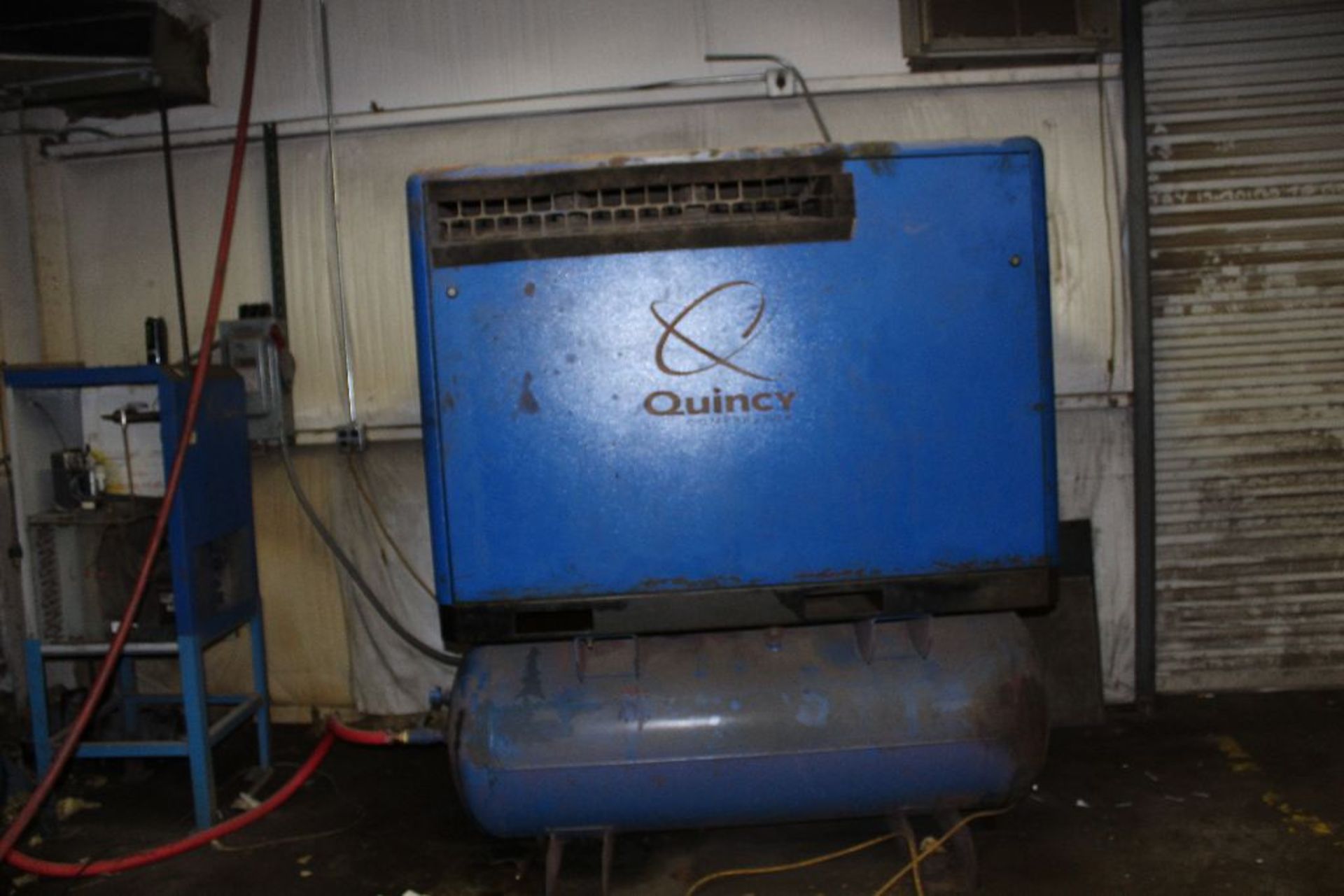 Quincy twin screw air compressor, model QGB30, sn UNO90253, hrs. on meter 3,858.