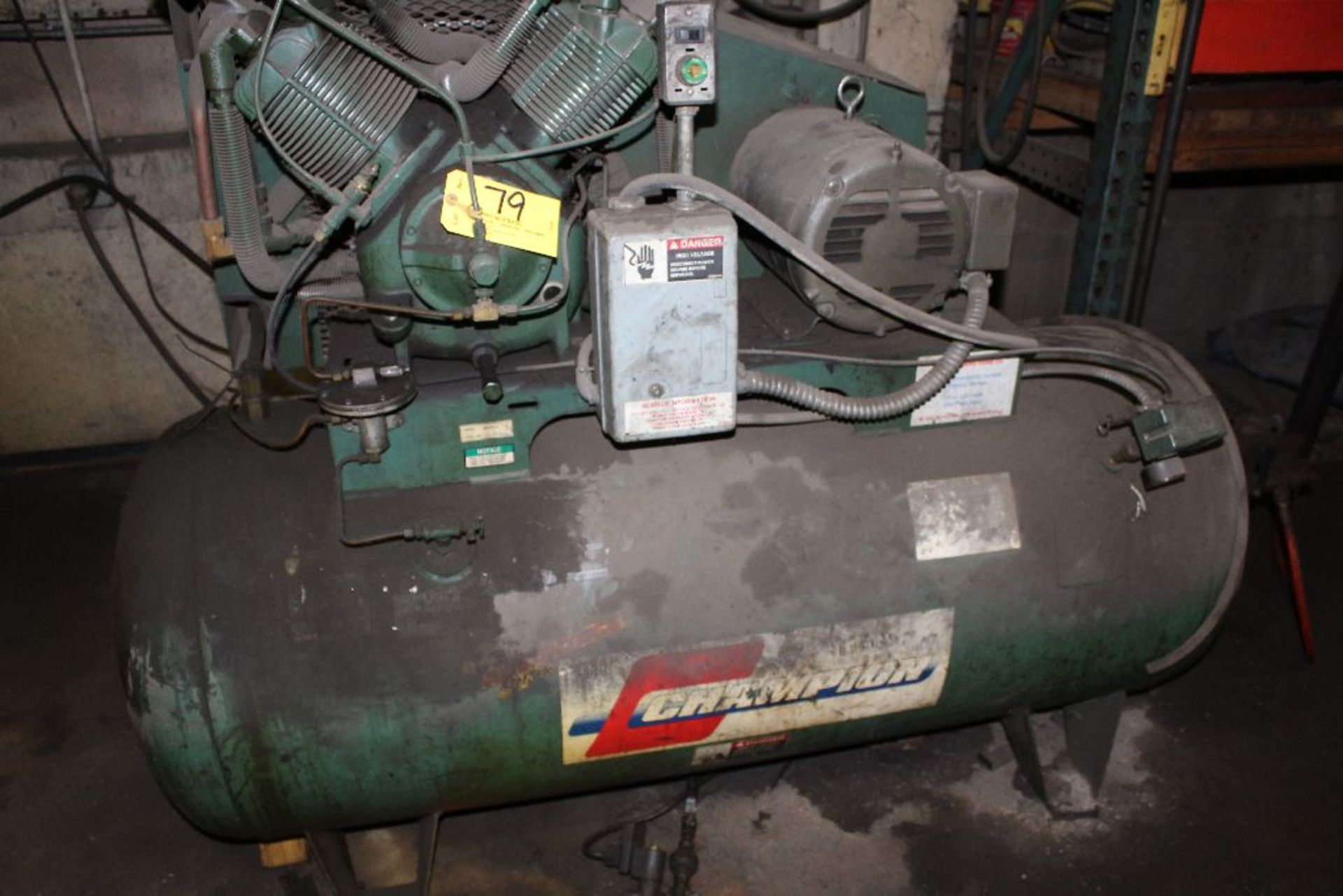 Champion air compressor, odel HR10-12, sn 58731, 120 gal. tank, 10 hp.