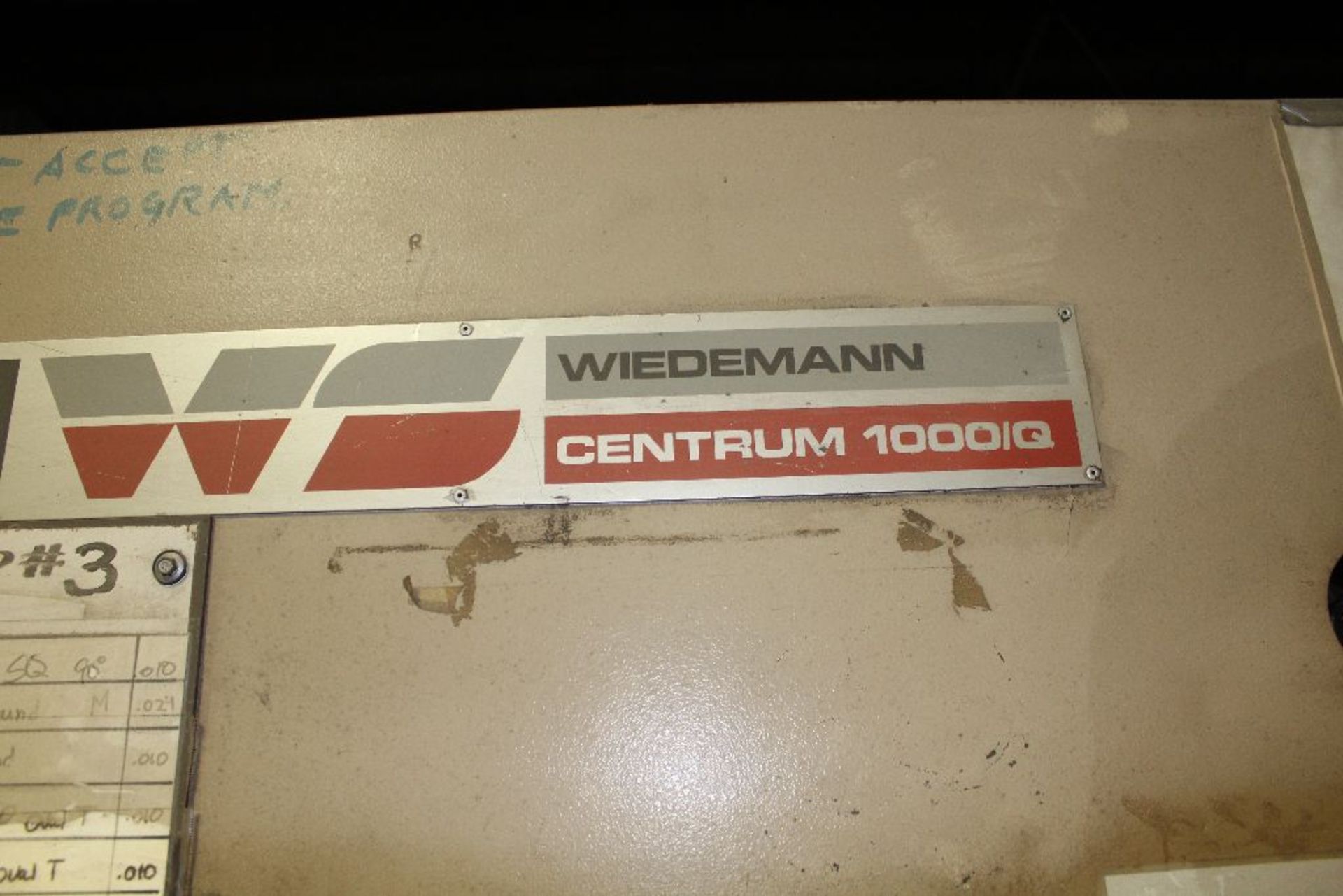 1988 Wiedeman Centrum CNC chipper / nibller, model A02B-0084-B106, sn 8101031.w/ chip conveyor. - Image 3 of 4