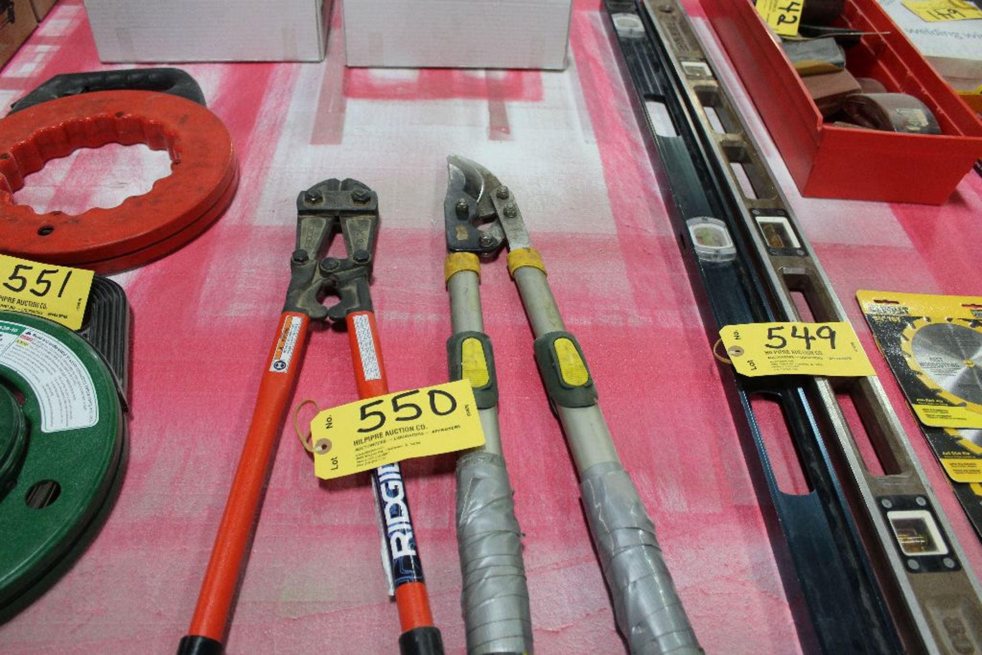 Bolt cutter and wire cutter.