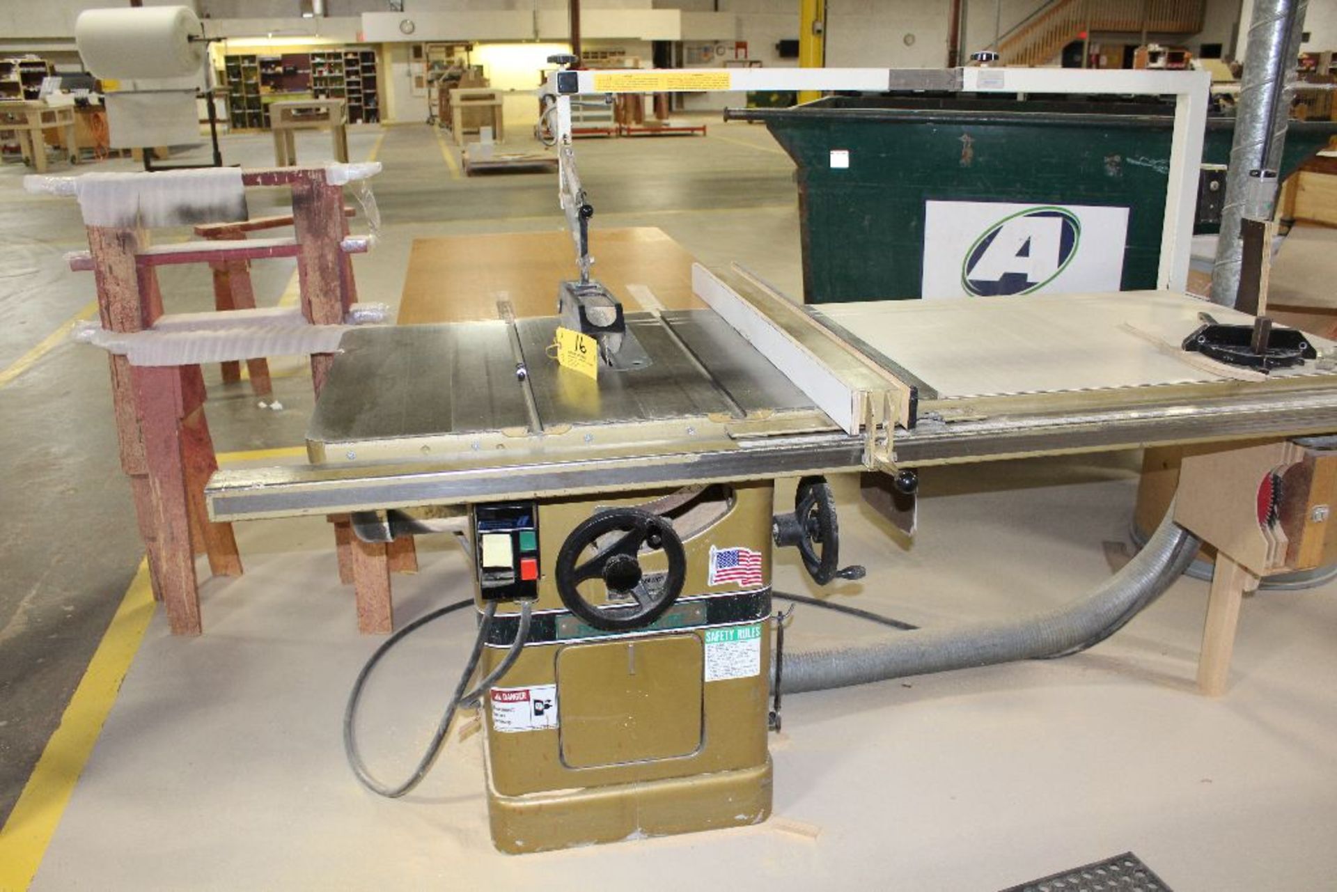Powermatic tablesaw, model 66, sn 94662069, 6", w/Biesemeyer Guard system, 5 hp., voltage 230/460. - Image 2 of 2