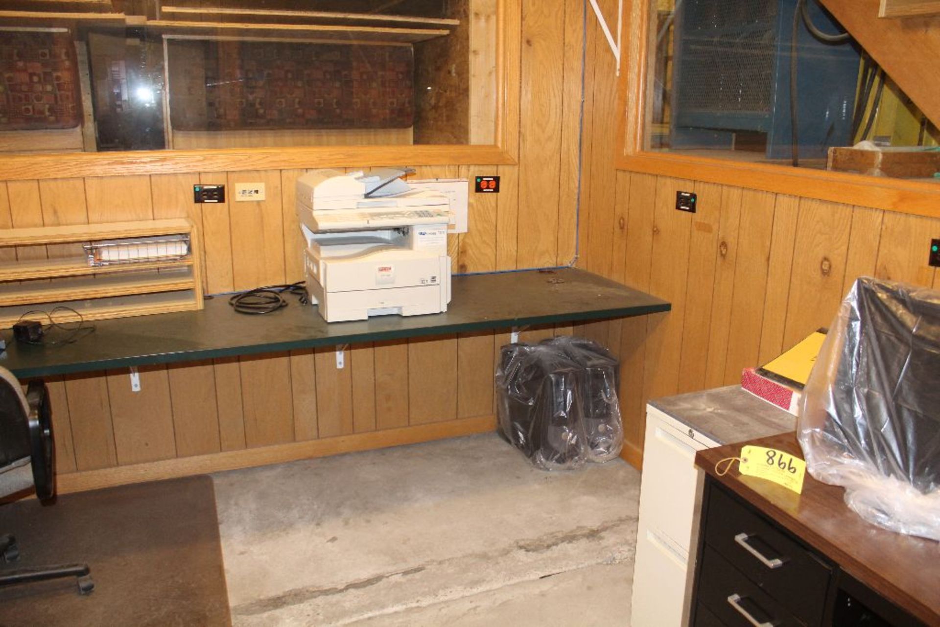 Contents of office steel desk, 2 drawer file cabinet, lanier copier, (2) chairs, (3) monitors. - Image 3 of 4