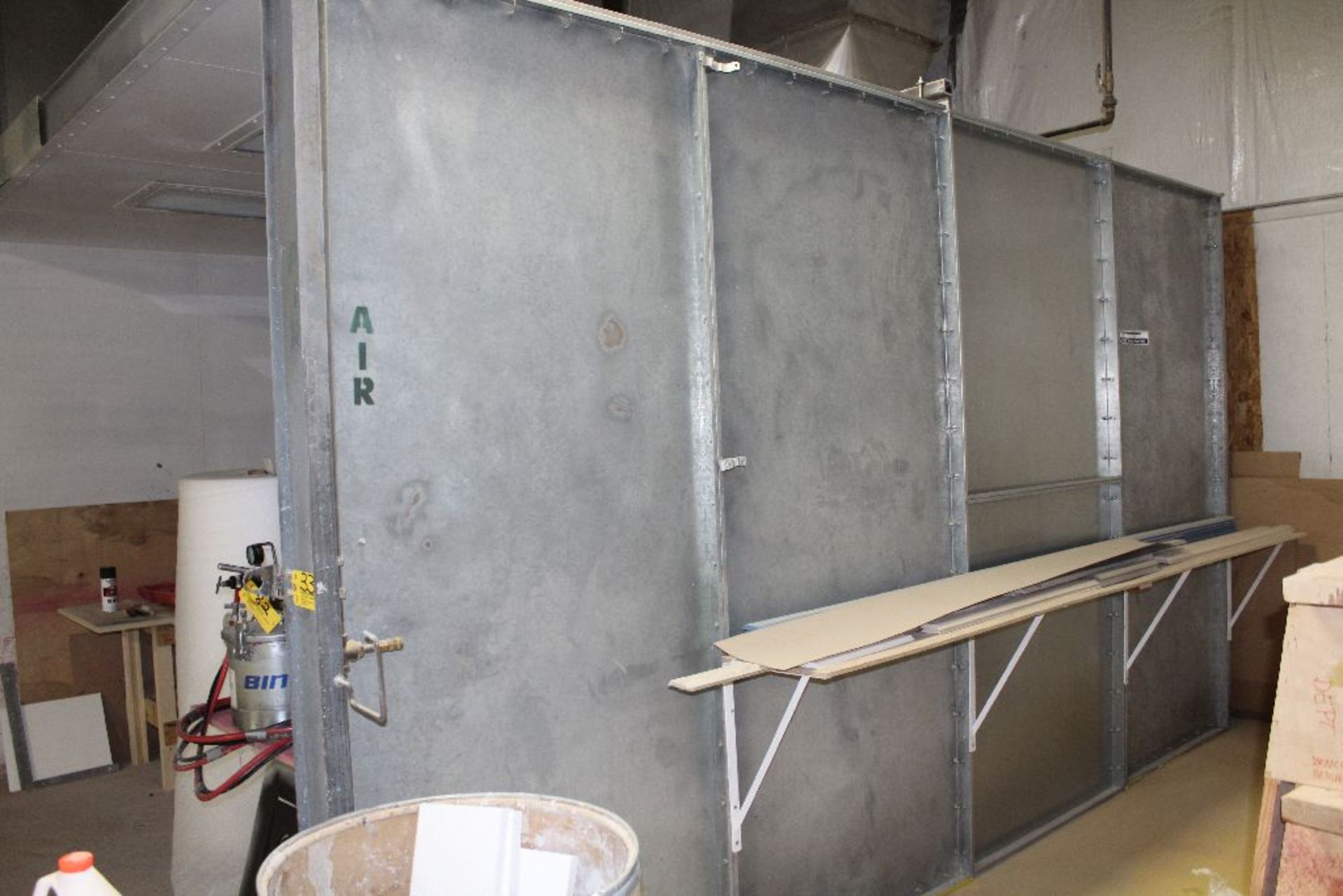 JBT Paint booth, 14' x 12' x 8', updraft w//ights, open front. - Image 3 of 6