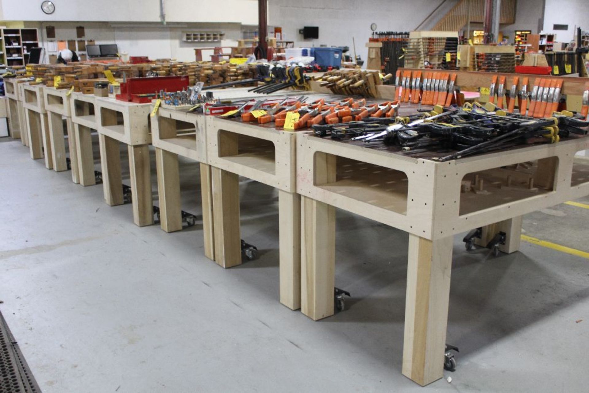 Rolling work bench, 4 x 8, w/Jorgensen wood vise.. - Image 2 of 2