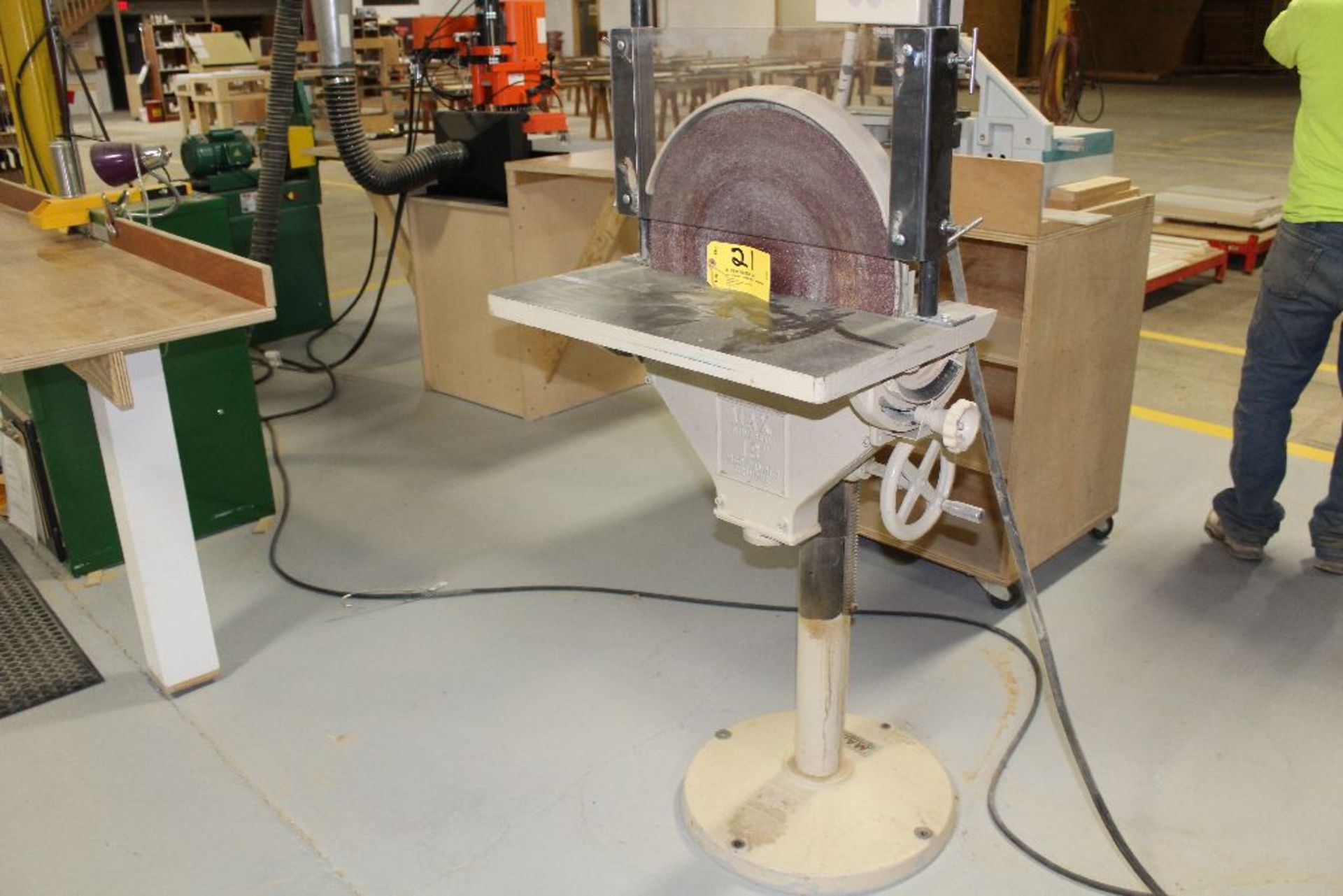 Max 18" disk sander, model 18SD, sn 94349, 460 volts, 1 1/2 hp., - Image 3 of 9