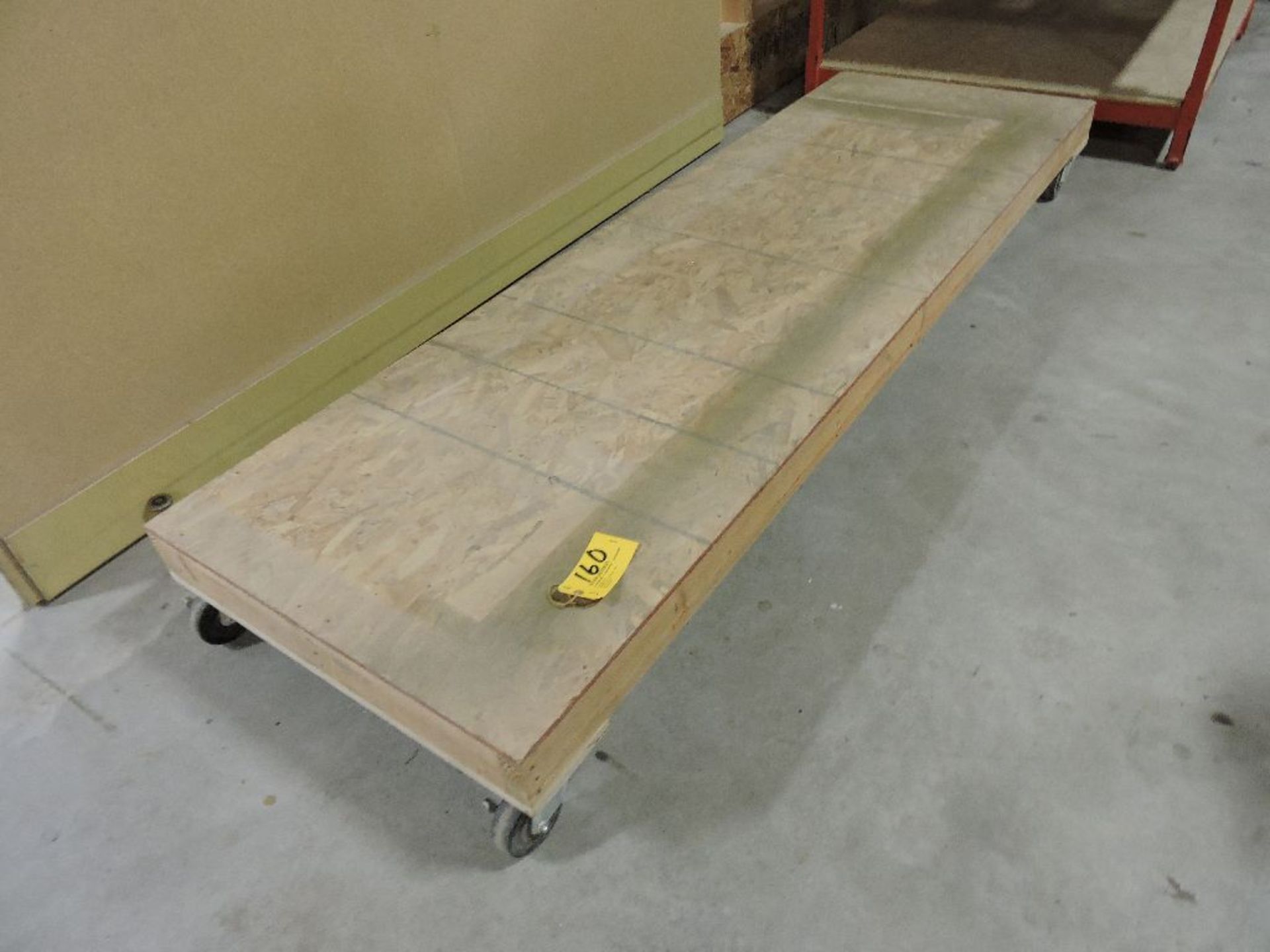 Wooden rolling platform, 8'x 30".