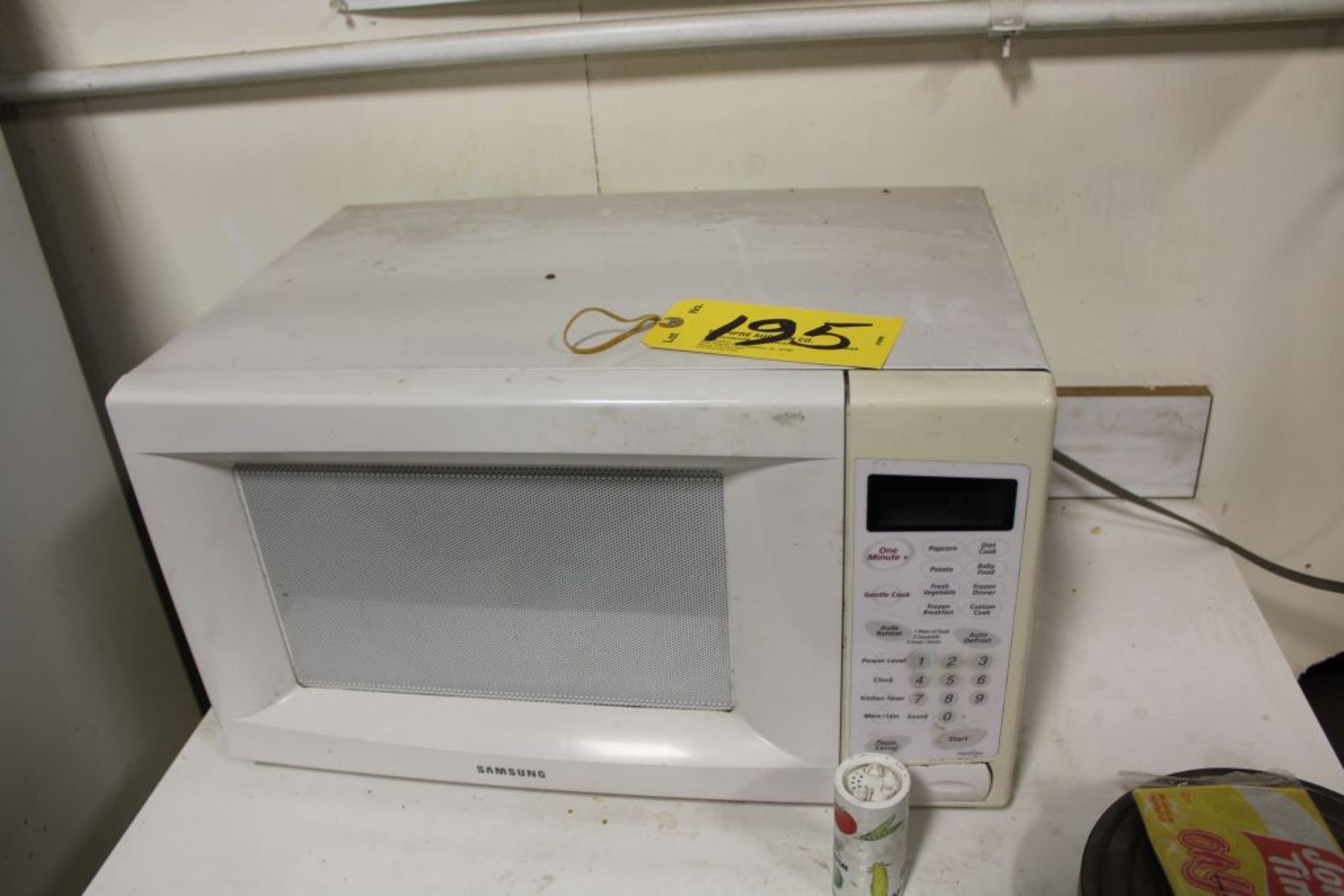 Microwave, cabinet.