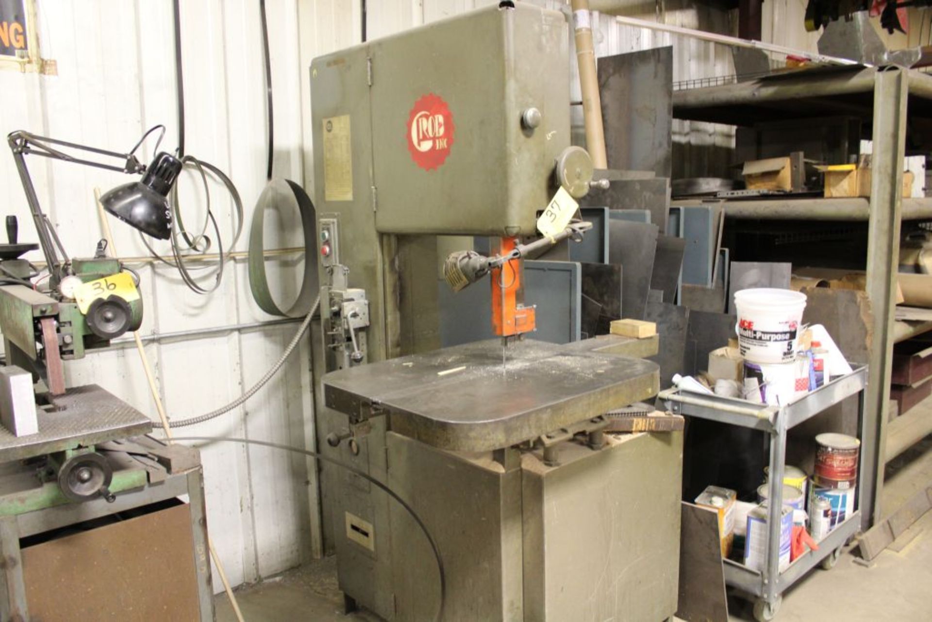 1978 Grob vertical band saw, model 4V-18, sn 3737, w/butt welder. Sells with owners confirmation.