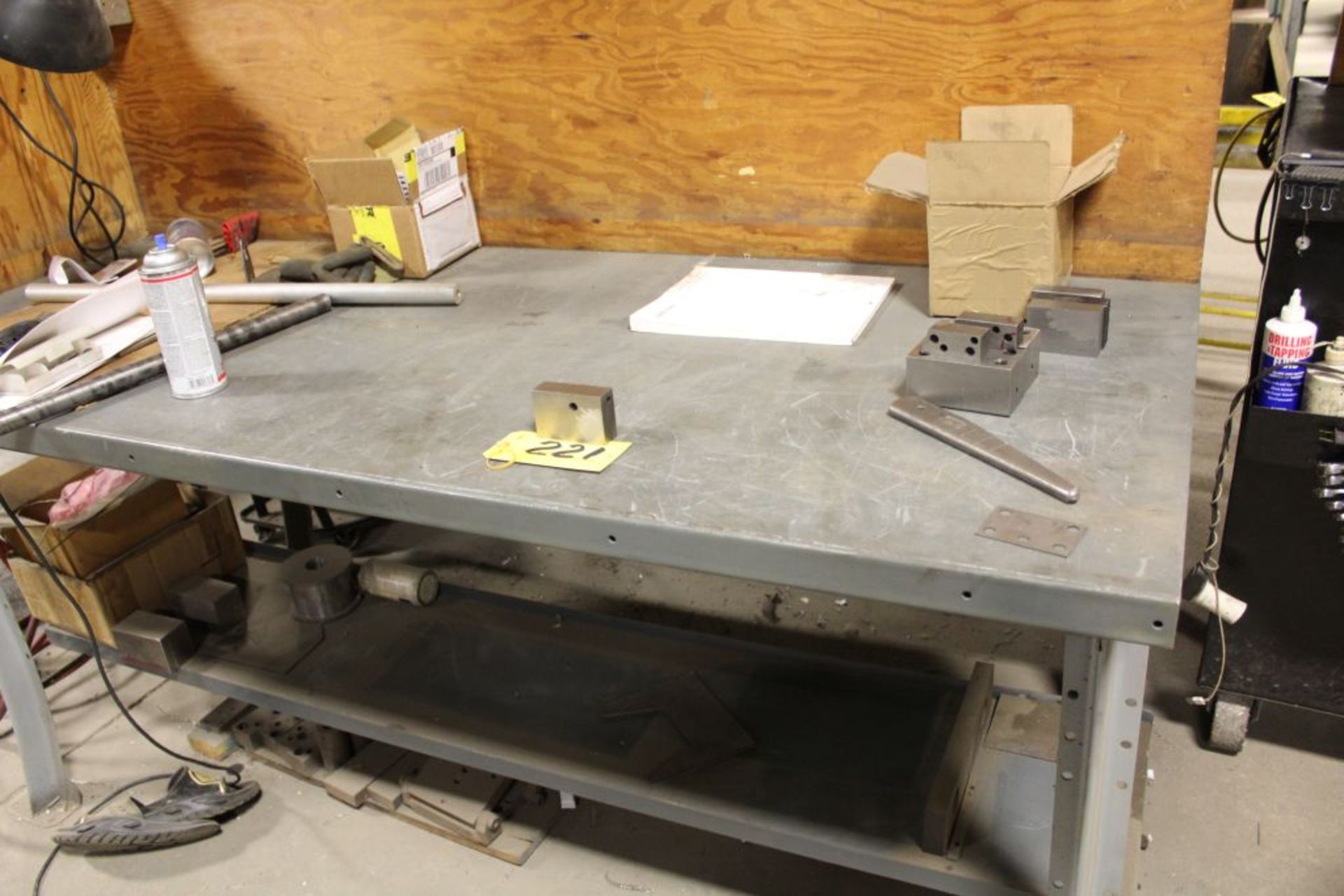 Steel work benches.