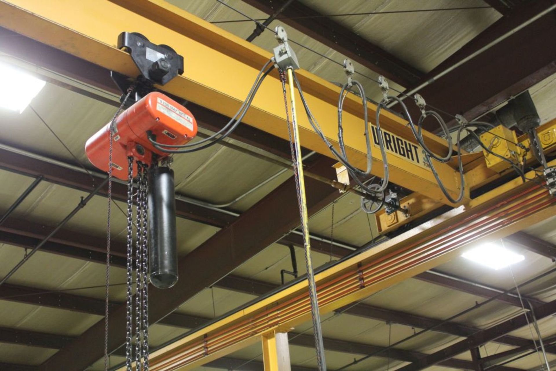 Wright bridge crane, 3 T., 75' x 23' x 13', electric travel bridge CM lodstar 3 T. hoist. - Image 6 of 10