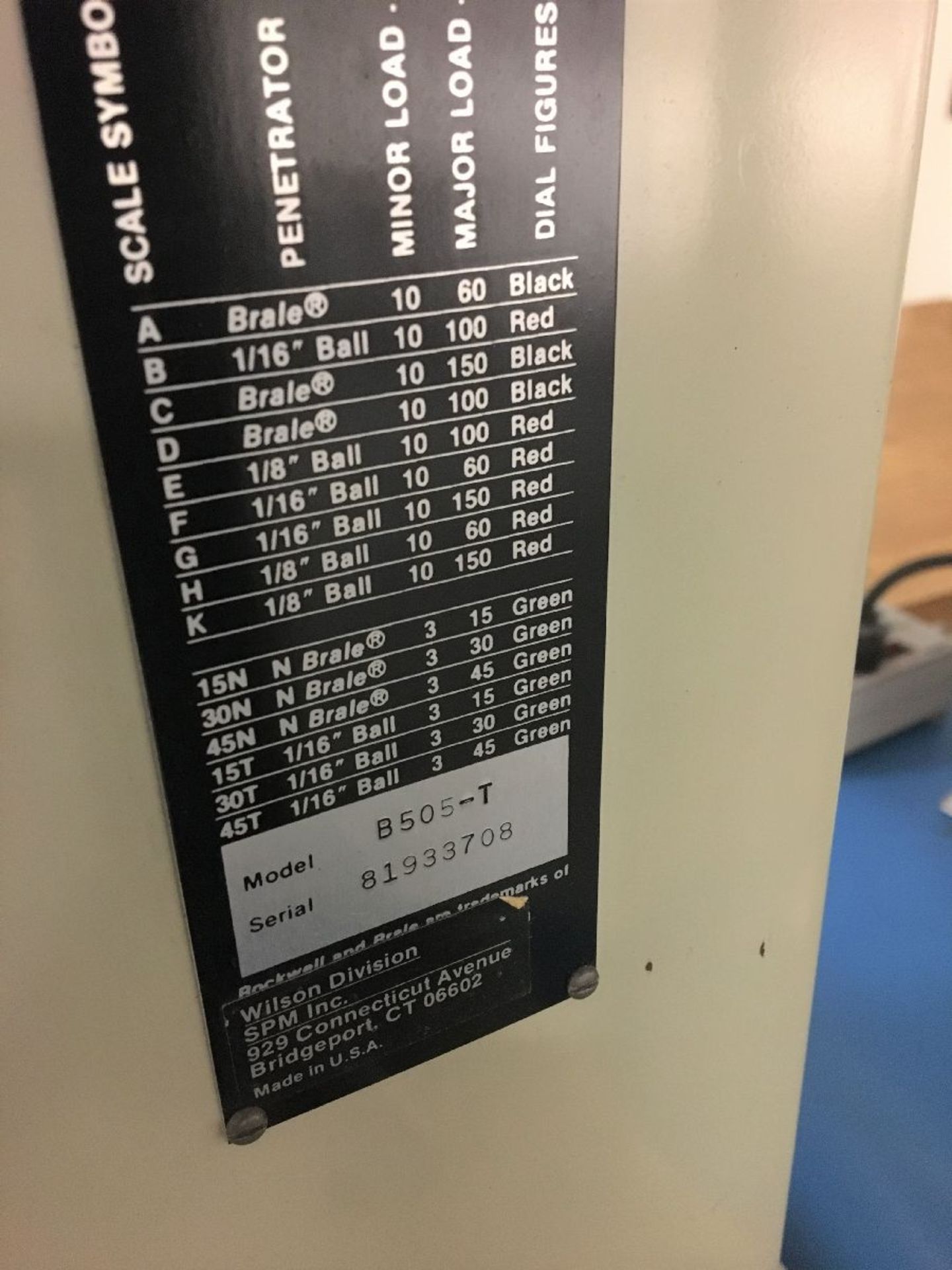 Wilson Instruments Series 500 / B505-T Rockwell Hardness Tester - Image 3 of 6