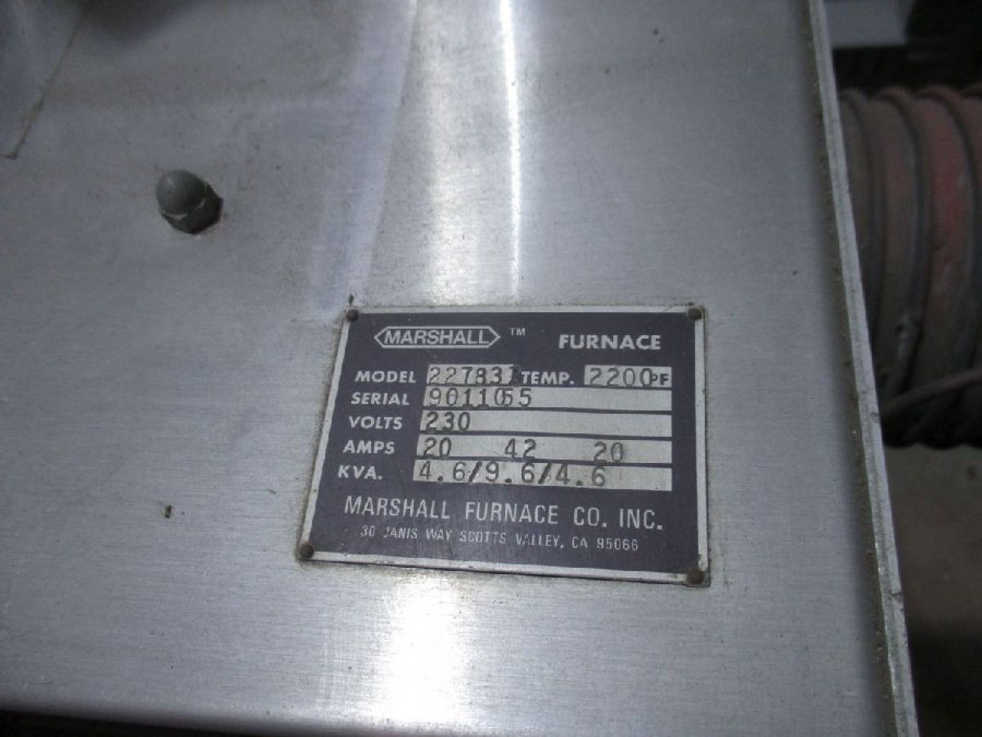 Marshall Model 22783Z Three-Zone Electric Tube Type Vacuum Furnace - Image 11 of 14