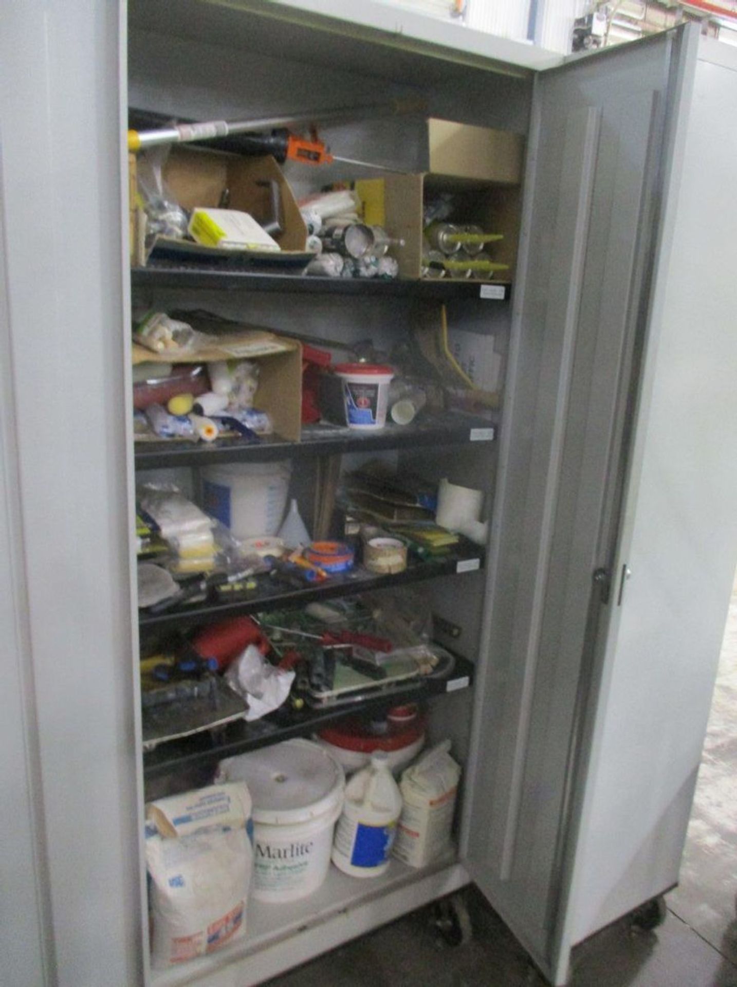 Lot of Assorted Cabinets, Shelving and Supplies