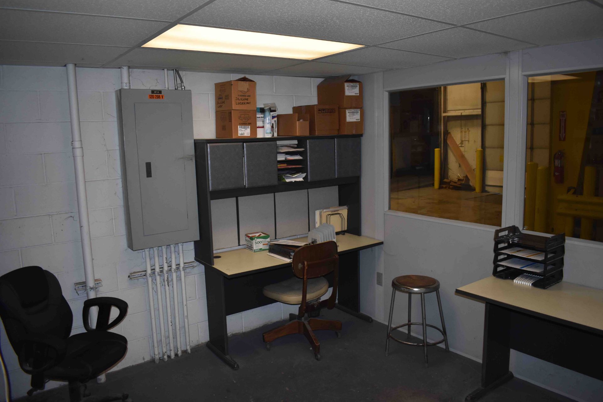 Shop Office consisting of (3) Walls, Ceiling, Door and Misc Furniture - Image 4 of 4