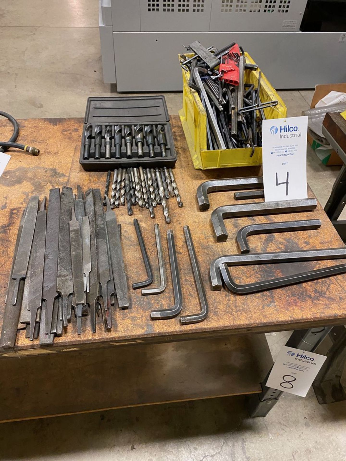 Lot of Allen Wrenches, Drills, Files, Shop Support