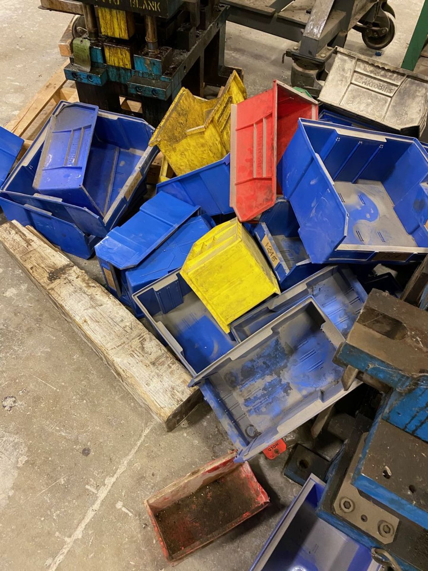 Lot of Plastic Shop Storage Bins And Portable Metal Racks - Image 6 of 8