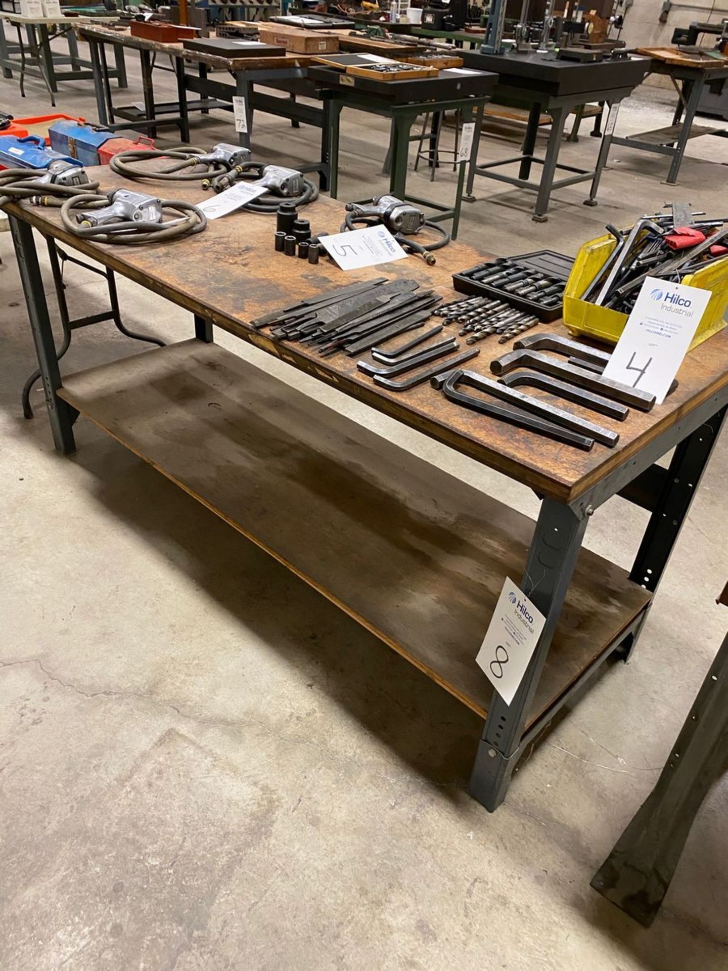 Wood Top With Metal Legs Work Bench - Image 2 of 2