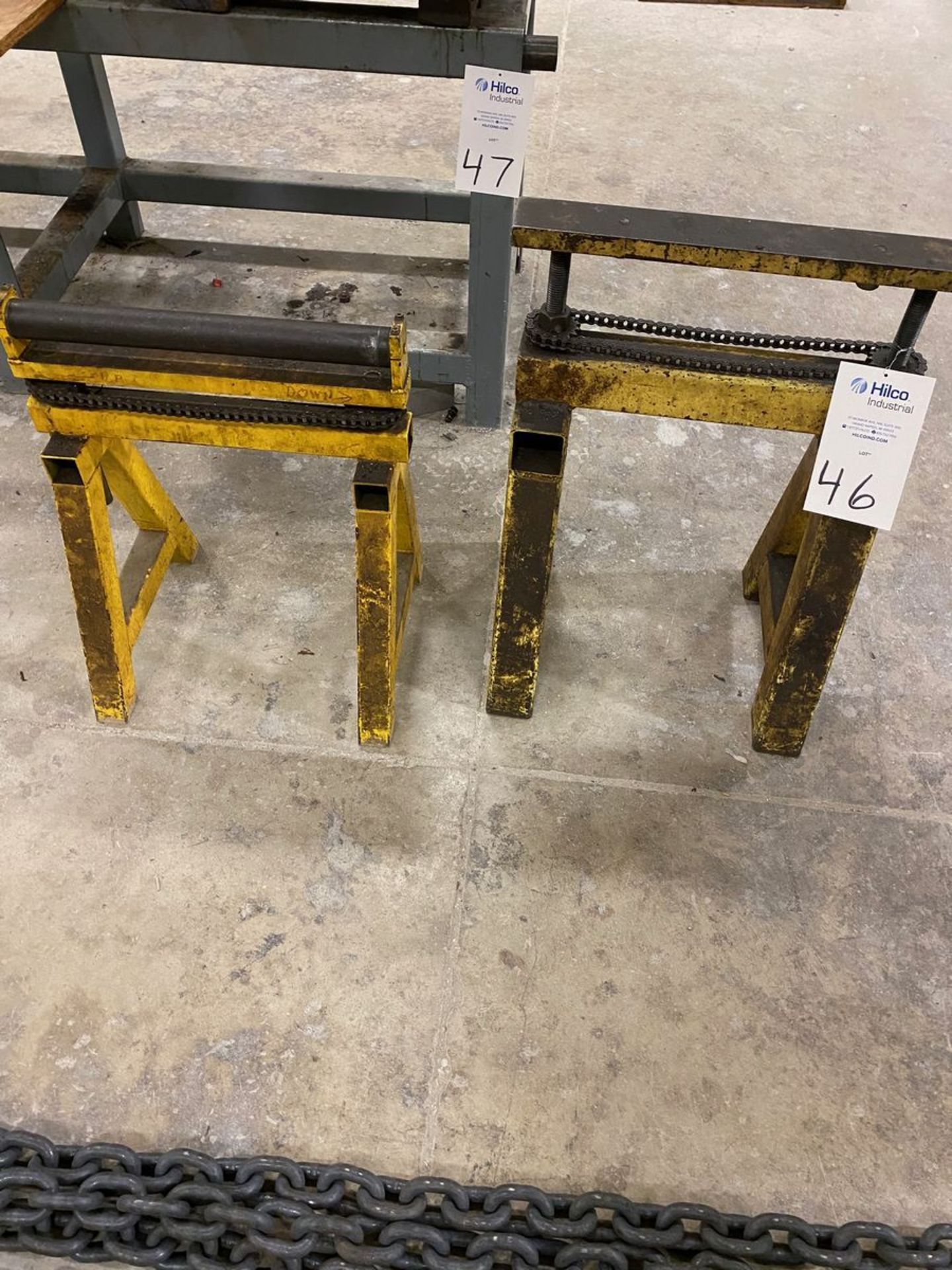 Lot of (2) Adjustable Metal Saw Horses