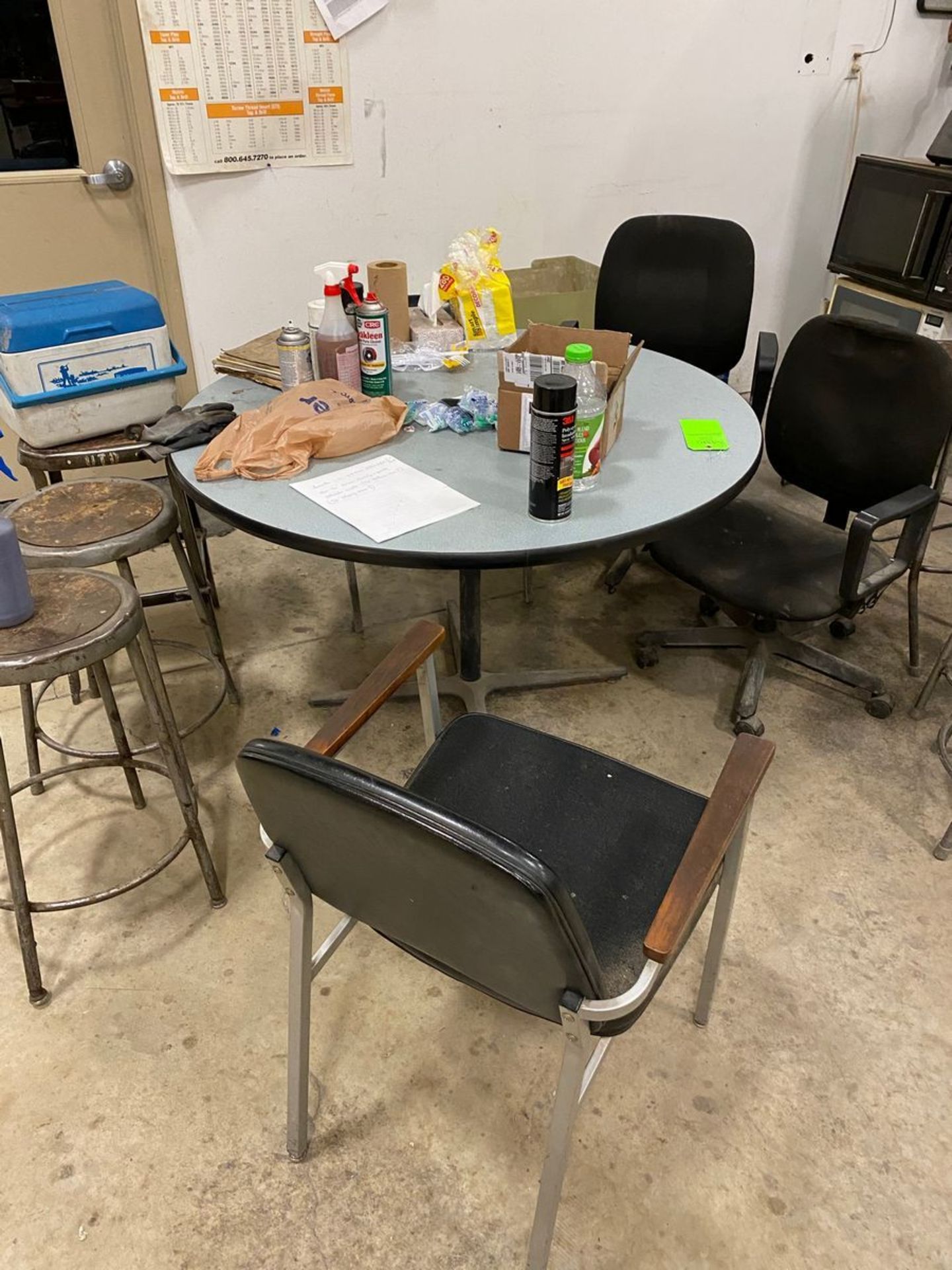 Lot of Kitchen Formica Table And Chairs, Stools