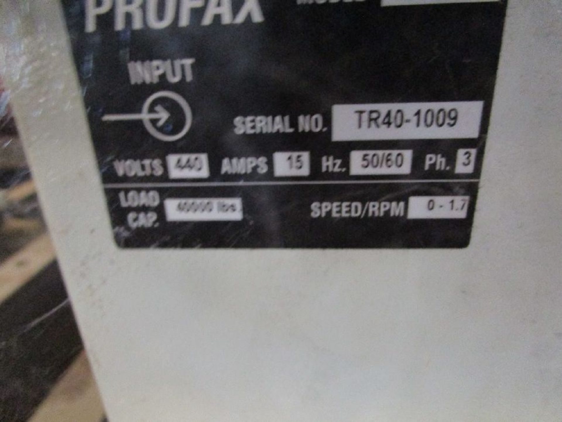 Profax Model TR 40000 20,000 lbs Tank Turning Roll - Image 3 of 5