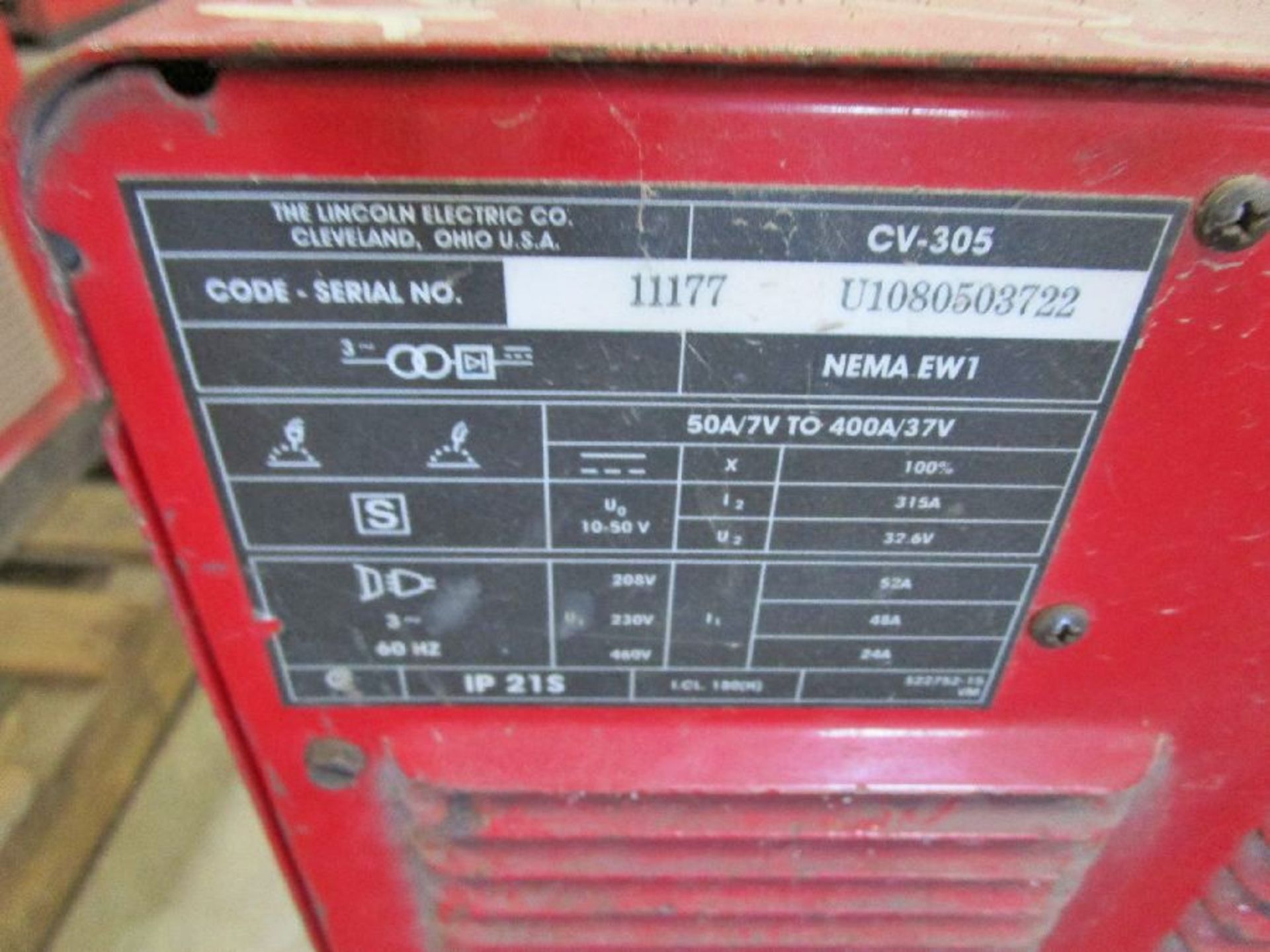 Lincoln Electric Model CV - 305 Mig Welding Power Source - Image 11 of 12