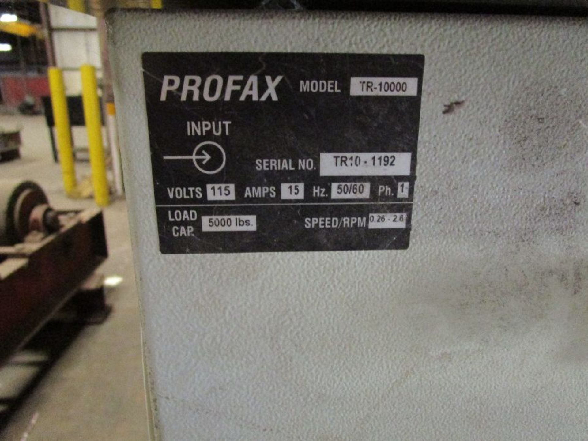 Profax Model TR 10000 5,000 Lbs Tank Turning Roll - Image 3 of 5