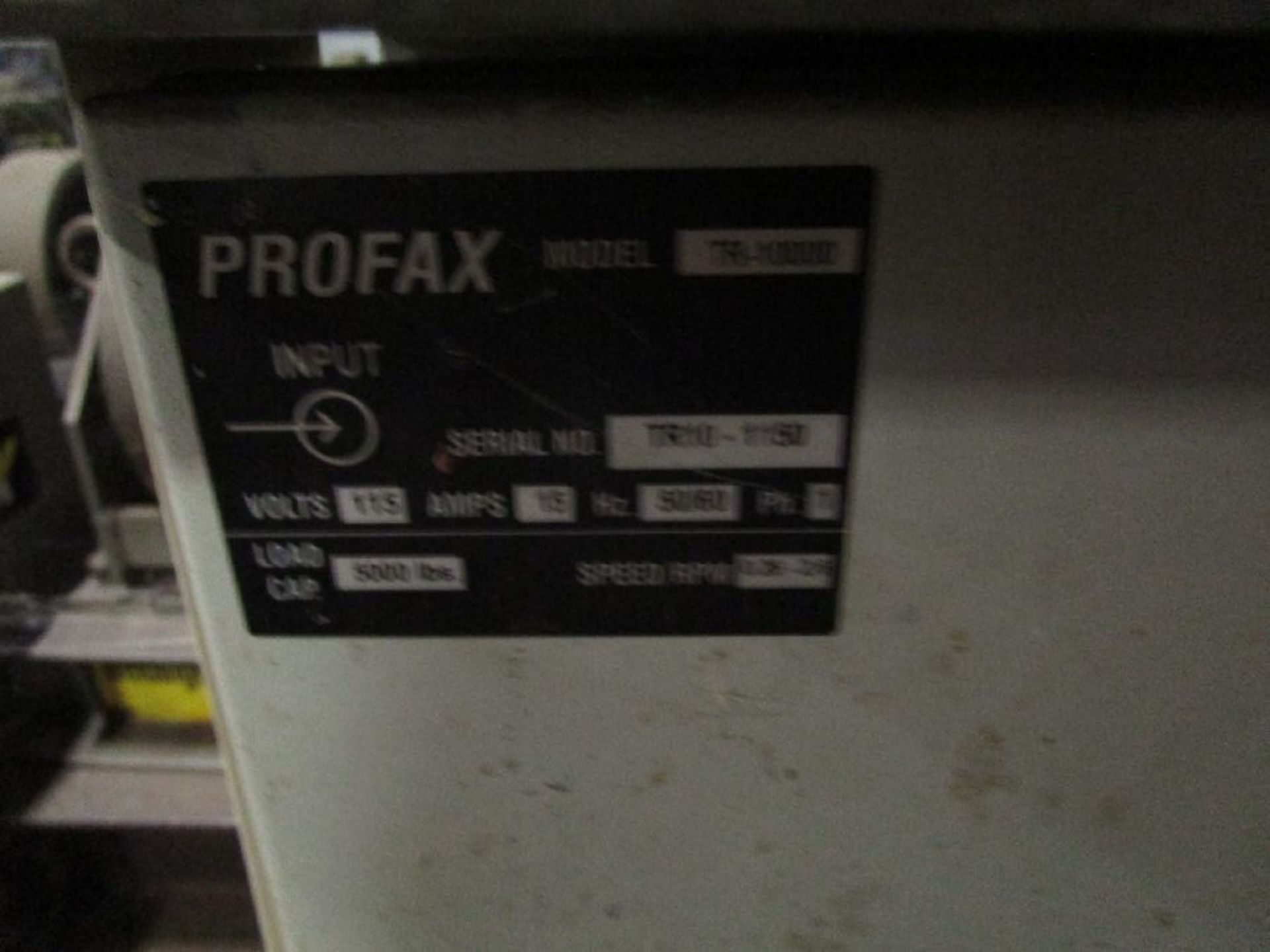 Profax Model TR 10000 5000 Lbs Tank Turning Roll - Image 3 of 3