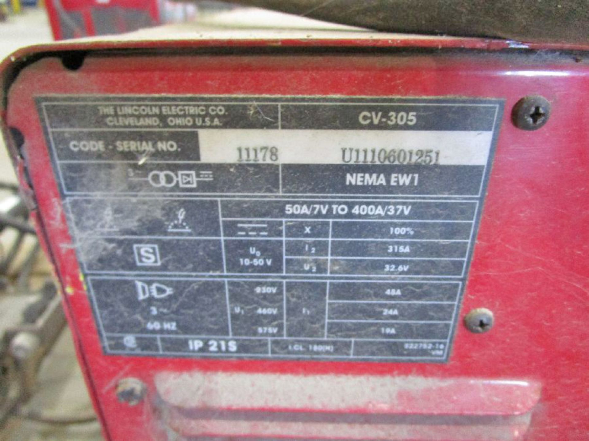 Lincoln Electric Model CV - 305 Mig Welding Power Source - Image 5 of 12