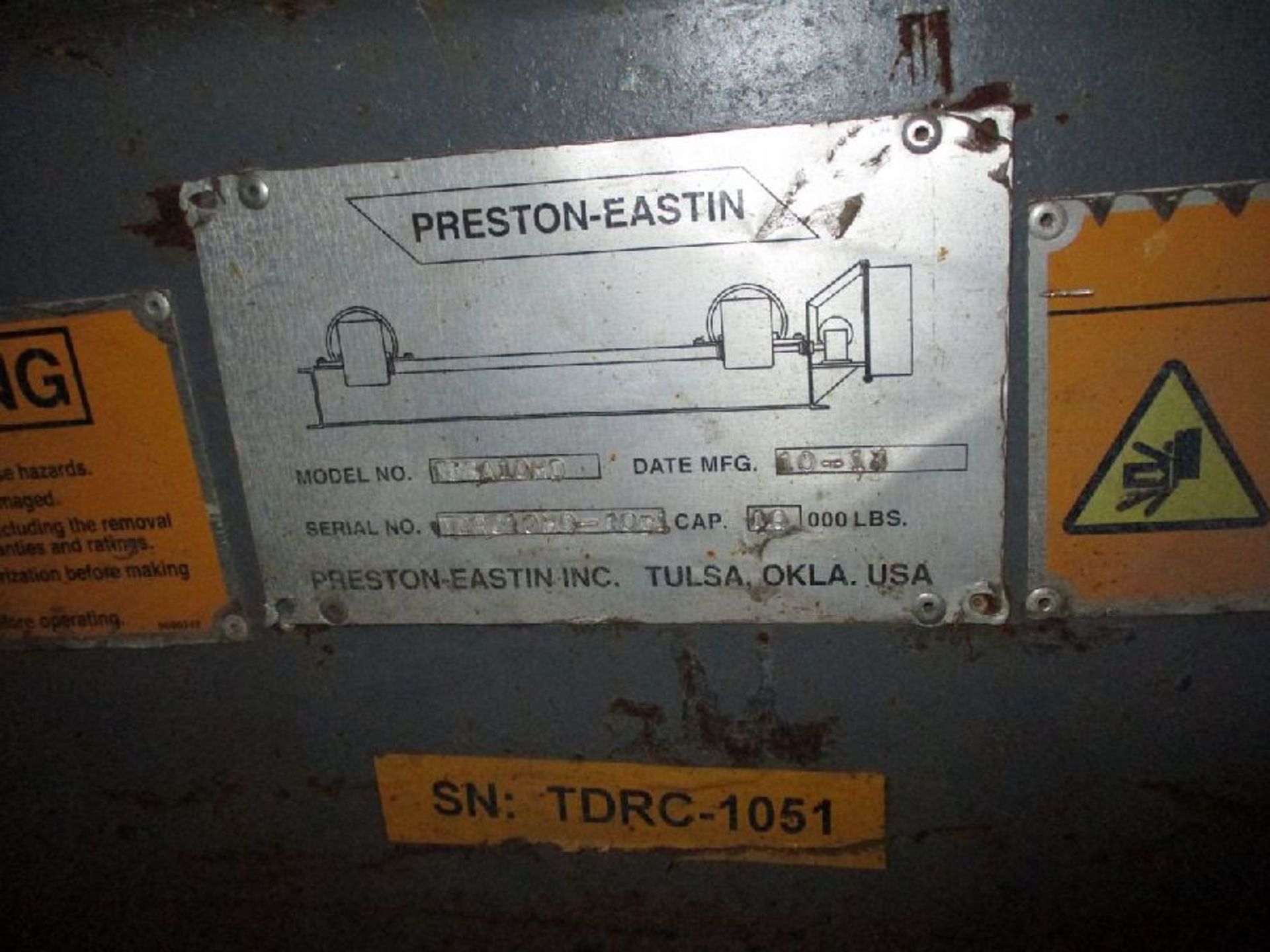 Preston-Eastin Model TDRA10HD 10,000 Lb Capacity Tank Turning Roll - Image 7 of 7
