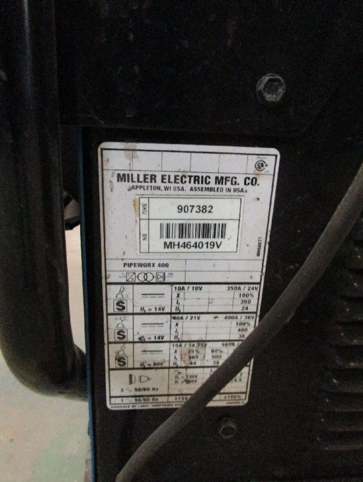 Miller Model PipeWorx 400 907382 Welding Power Source - Image 3 of 8