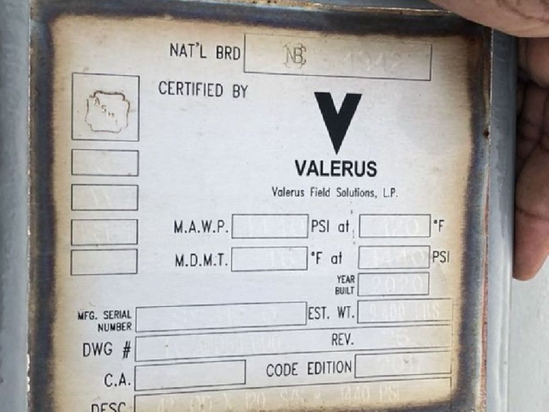 Valerus 42" x 10' SS 2-Phase Vertical Seperator Tank - Image 4 of 4
