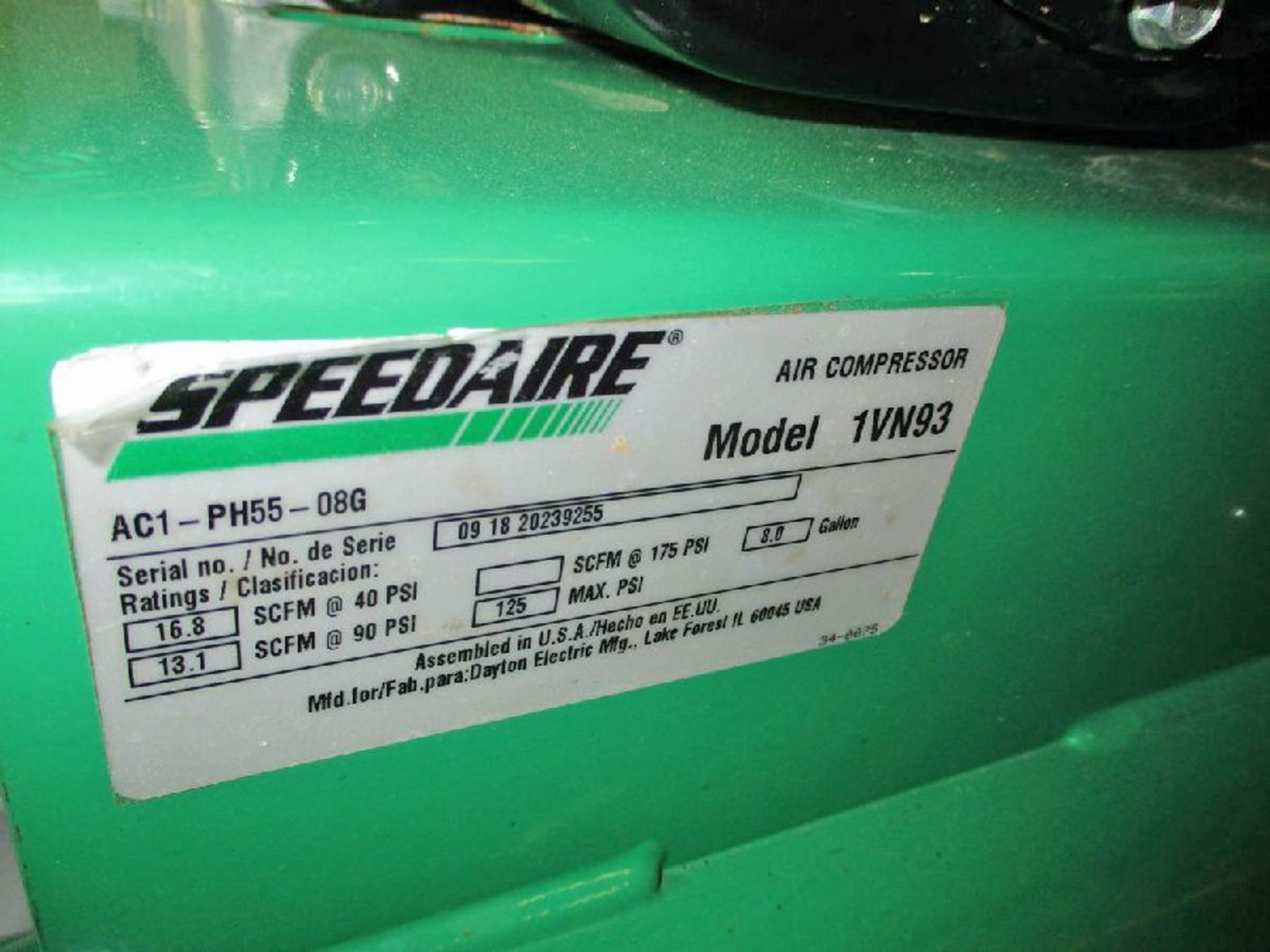 Dayton Speedaire Model 1VN93 Air Compressor - Image 5 of 6