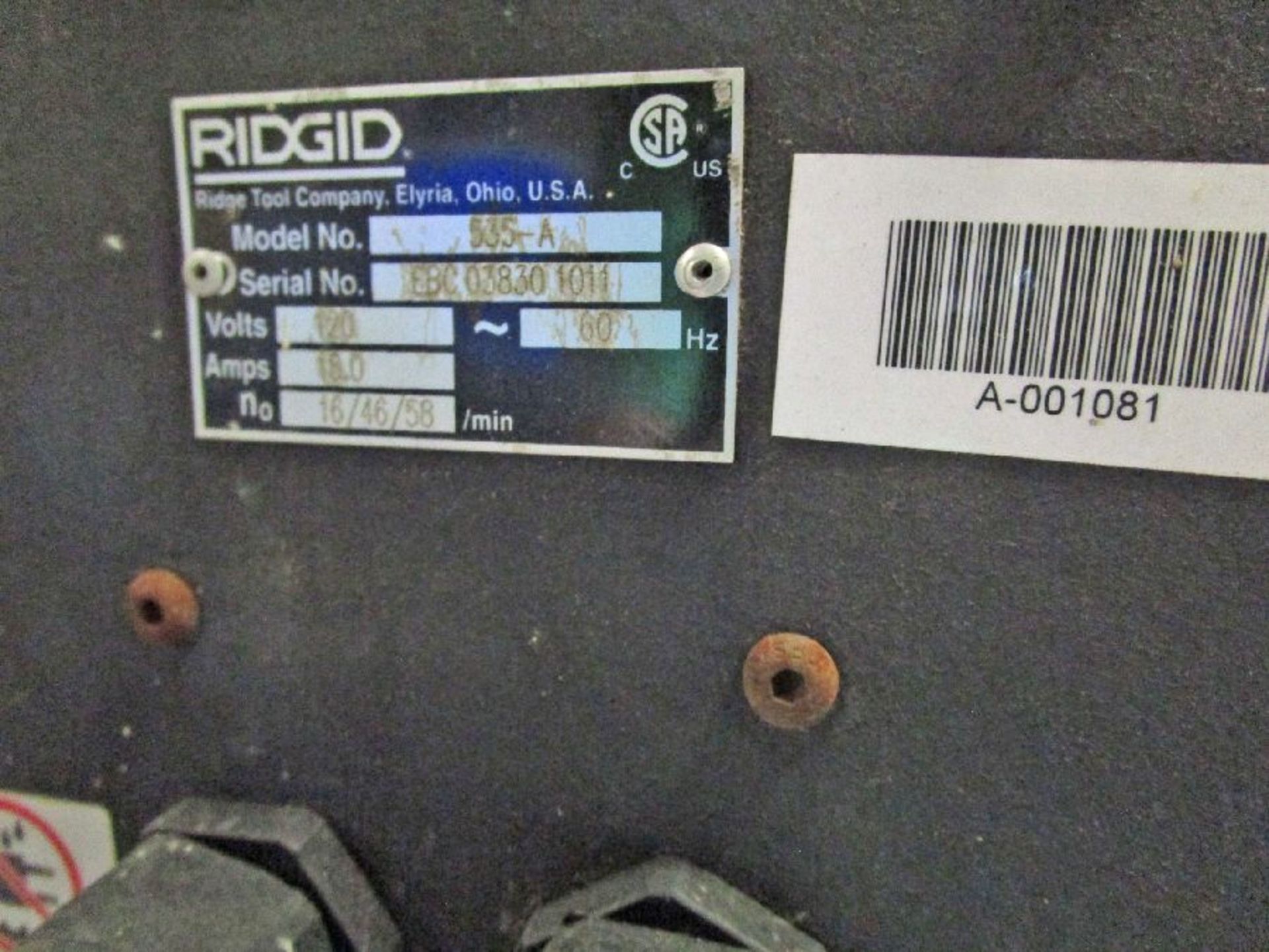 Ridgid Model 535 .13 To 2" NPT Pipe Threader - Image 6 of 6
