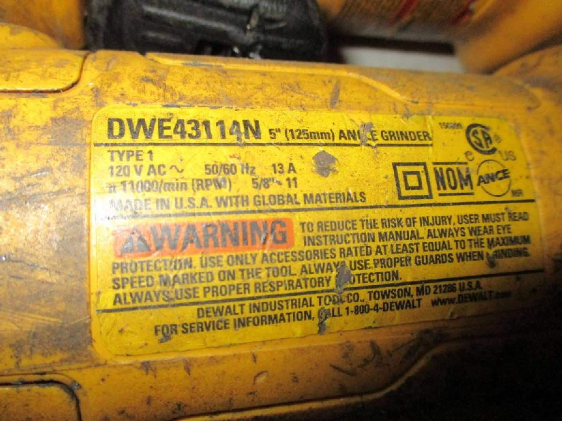 DeWalt Model DWE43114N 5" Angle Grinders - Image 4 of 5