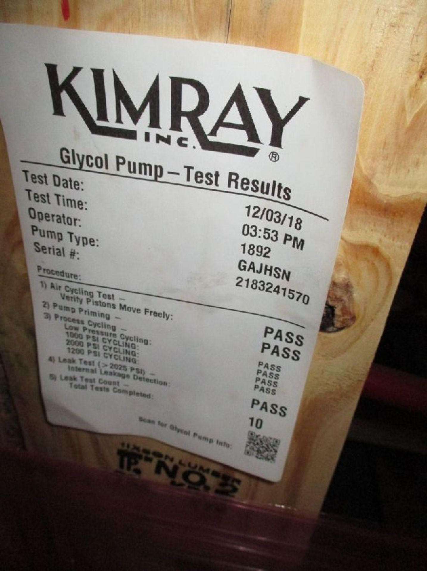 Model Kimray #GAJHSN 45020PV Unused Glycol Pumps - Image 2 of 6