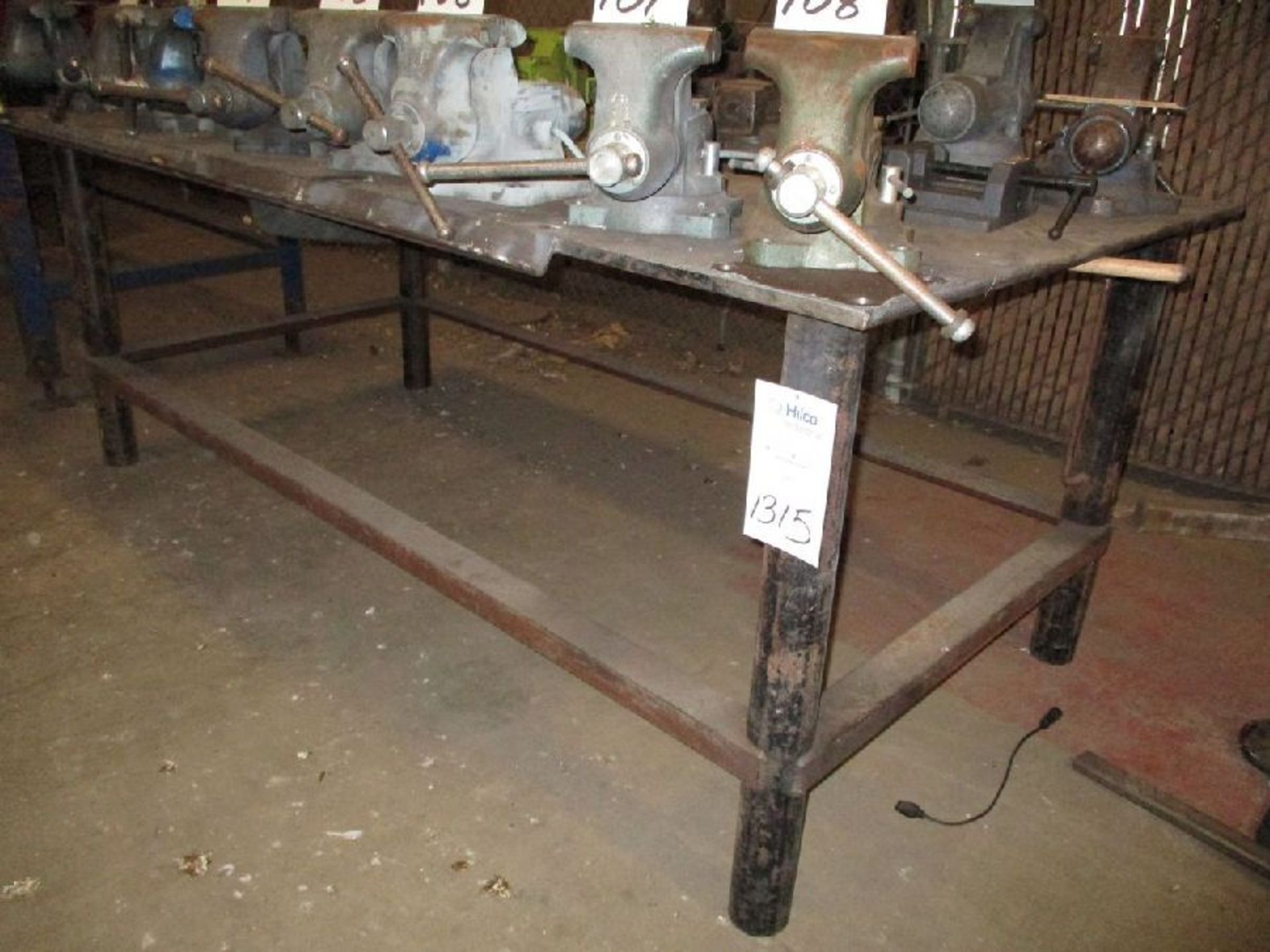 Approx. 48" x 96" x 37" H Steel Welding Table - Image 2 of 3