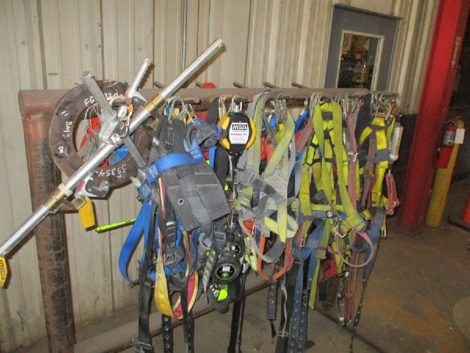 Lot of Assorted Straps, Balances with Steel Storage Rack - Image 2 of 5