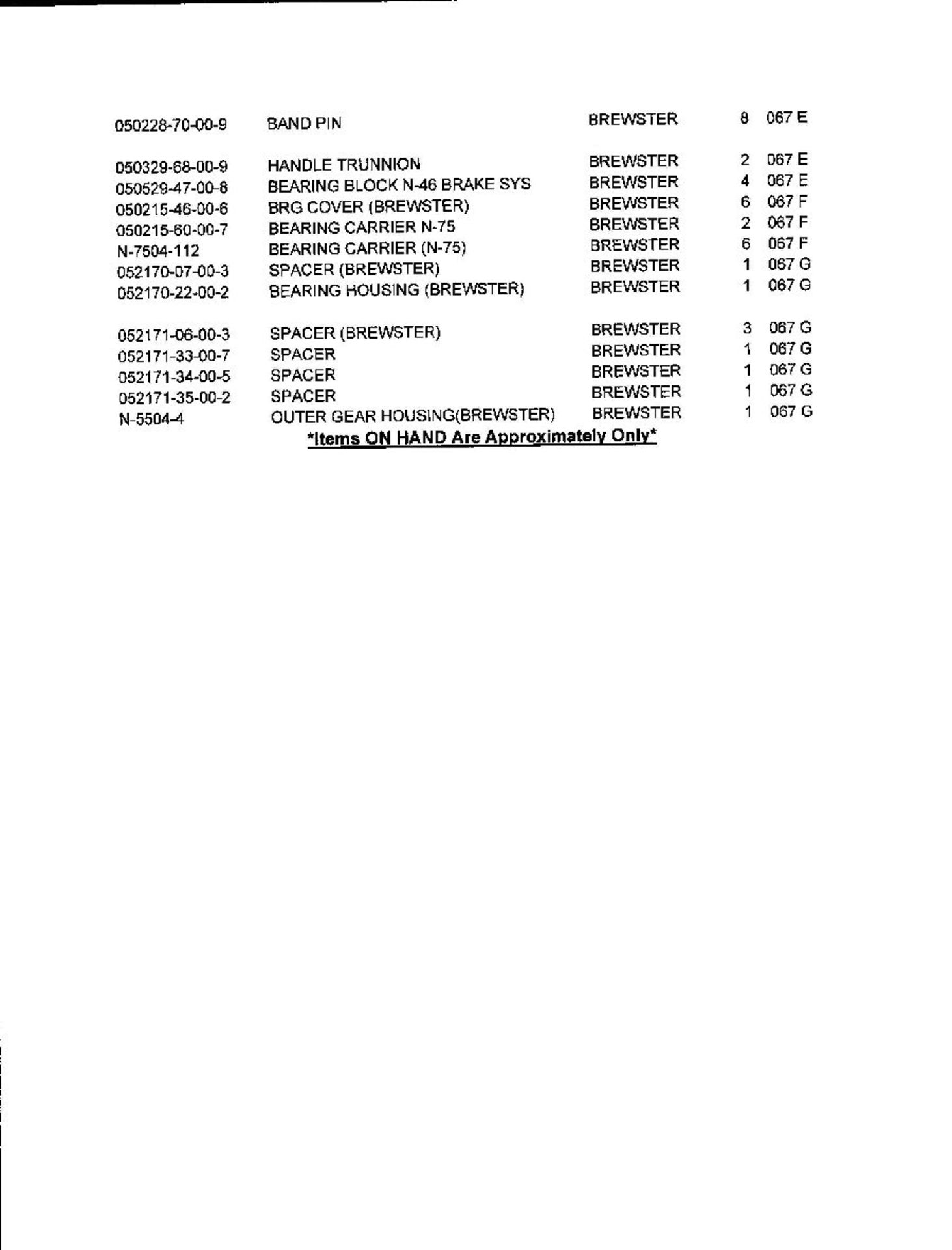 Lot of (544) BREWSTER Drwwks Components - Image 11 of 12