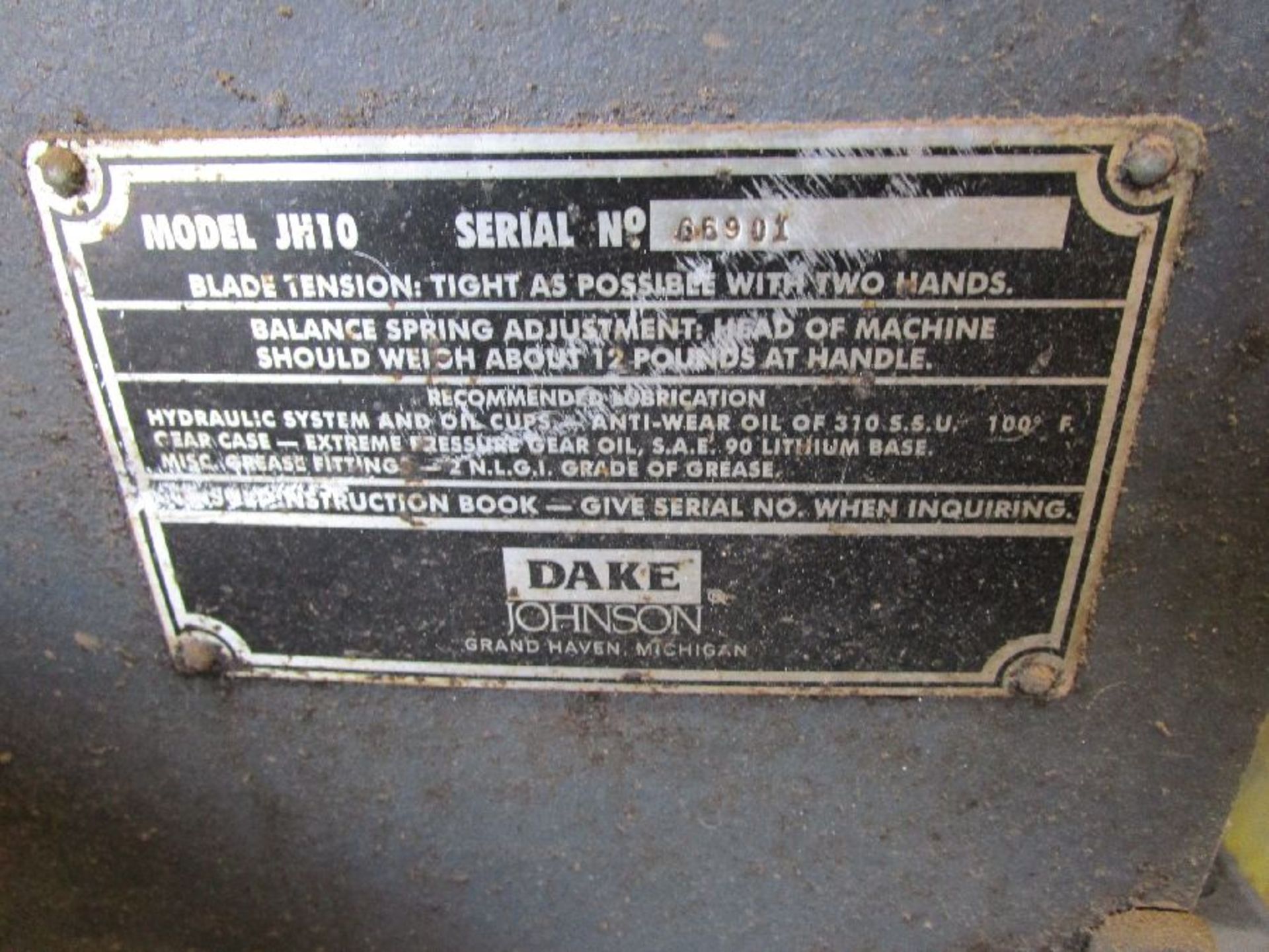 Dake Model JH10 18" Horizontal Band Saw - Image 3 of 3