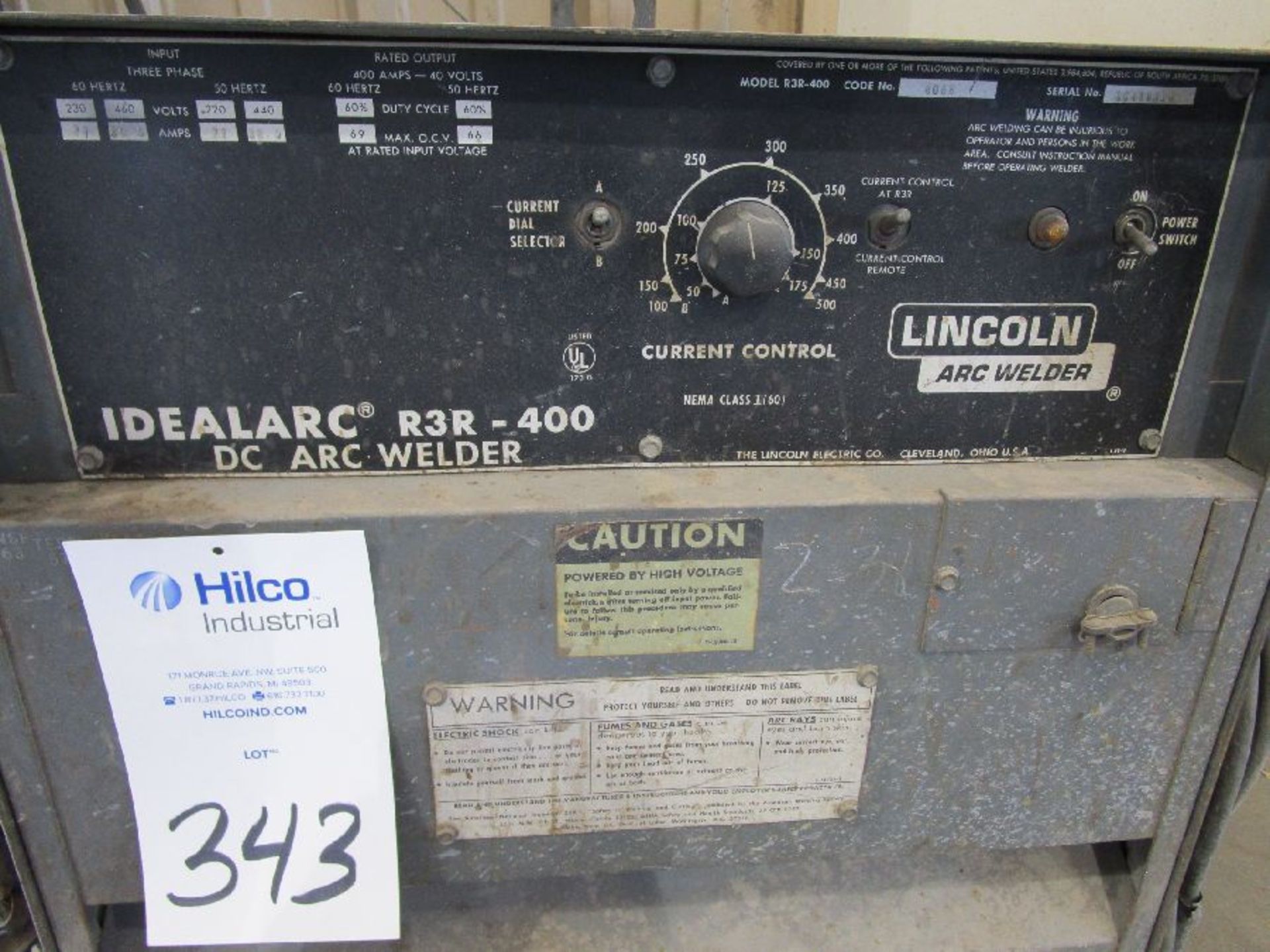 Lincoln Model R3R-400 DC Arc Welder - Image 2 of 4