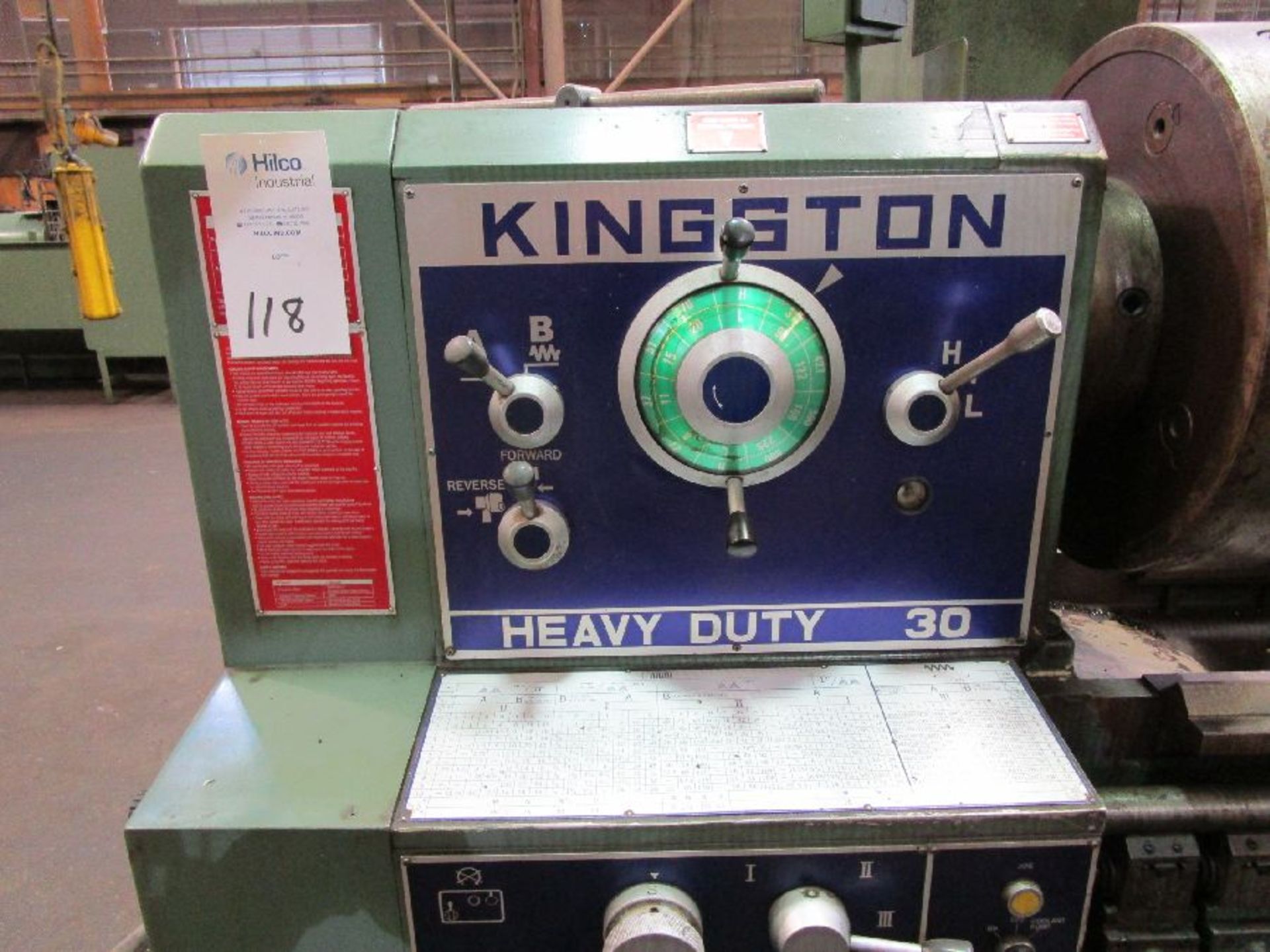 Kingston Model HD 30 / HR 6000 30" x 240" Engine Lathe - Image 4 of 15