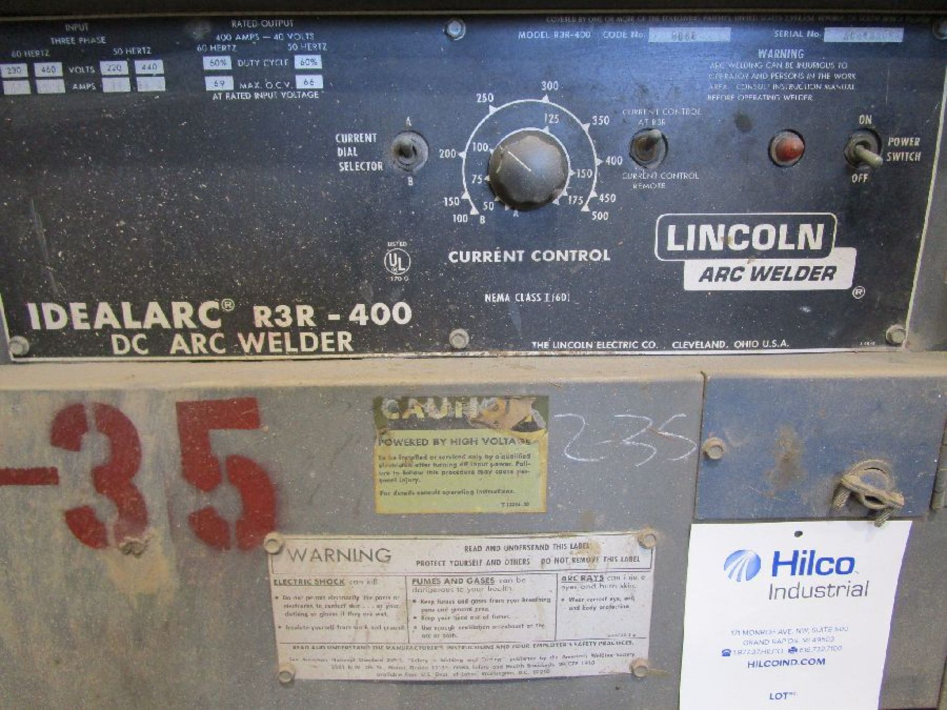 Lincoln Model R3R-400 DC Arc Welder - Image 2 of 4