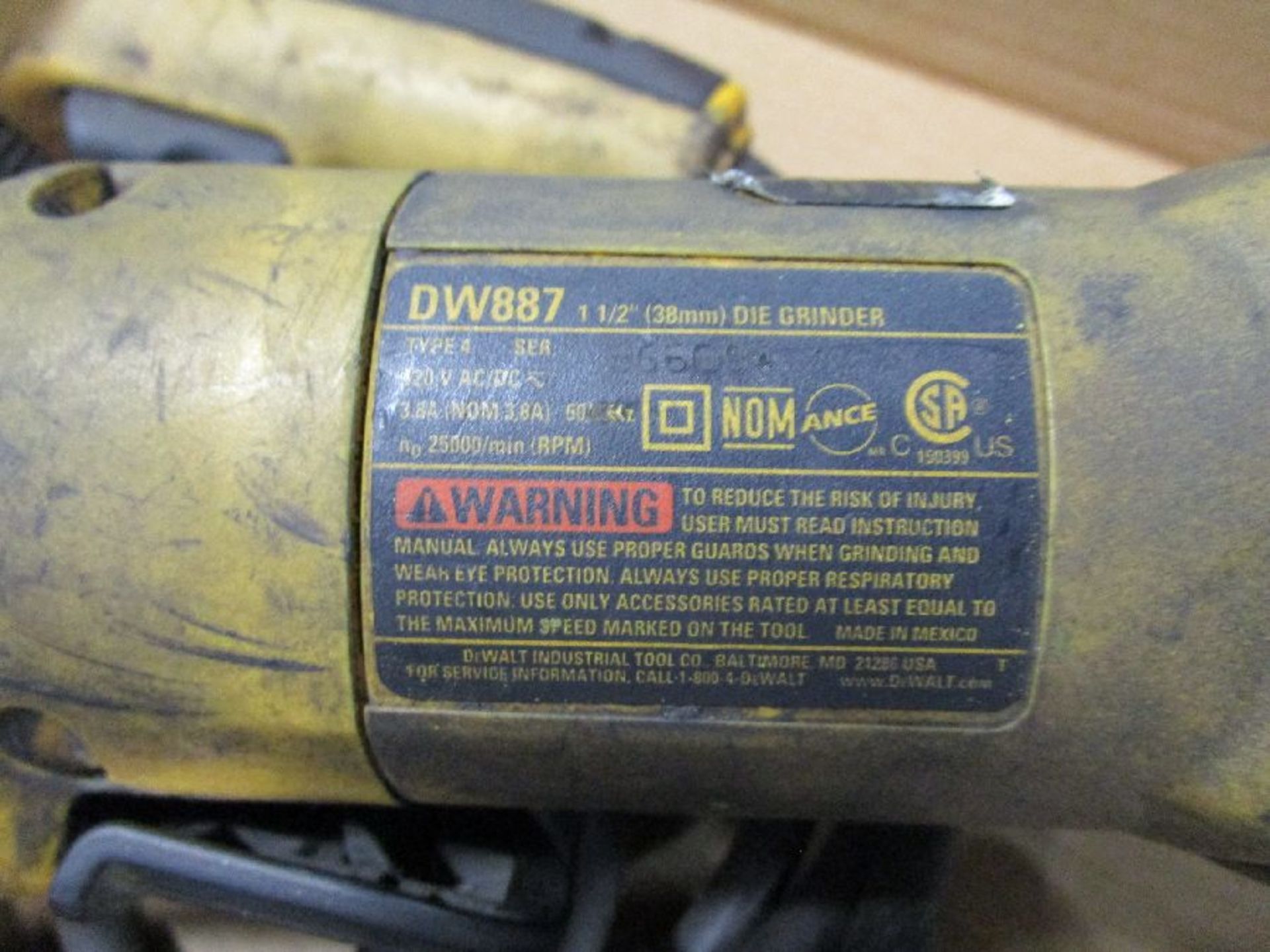 DeWalt Model DW887 1 1/2"" Die Grinder - Image 2 of 5