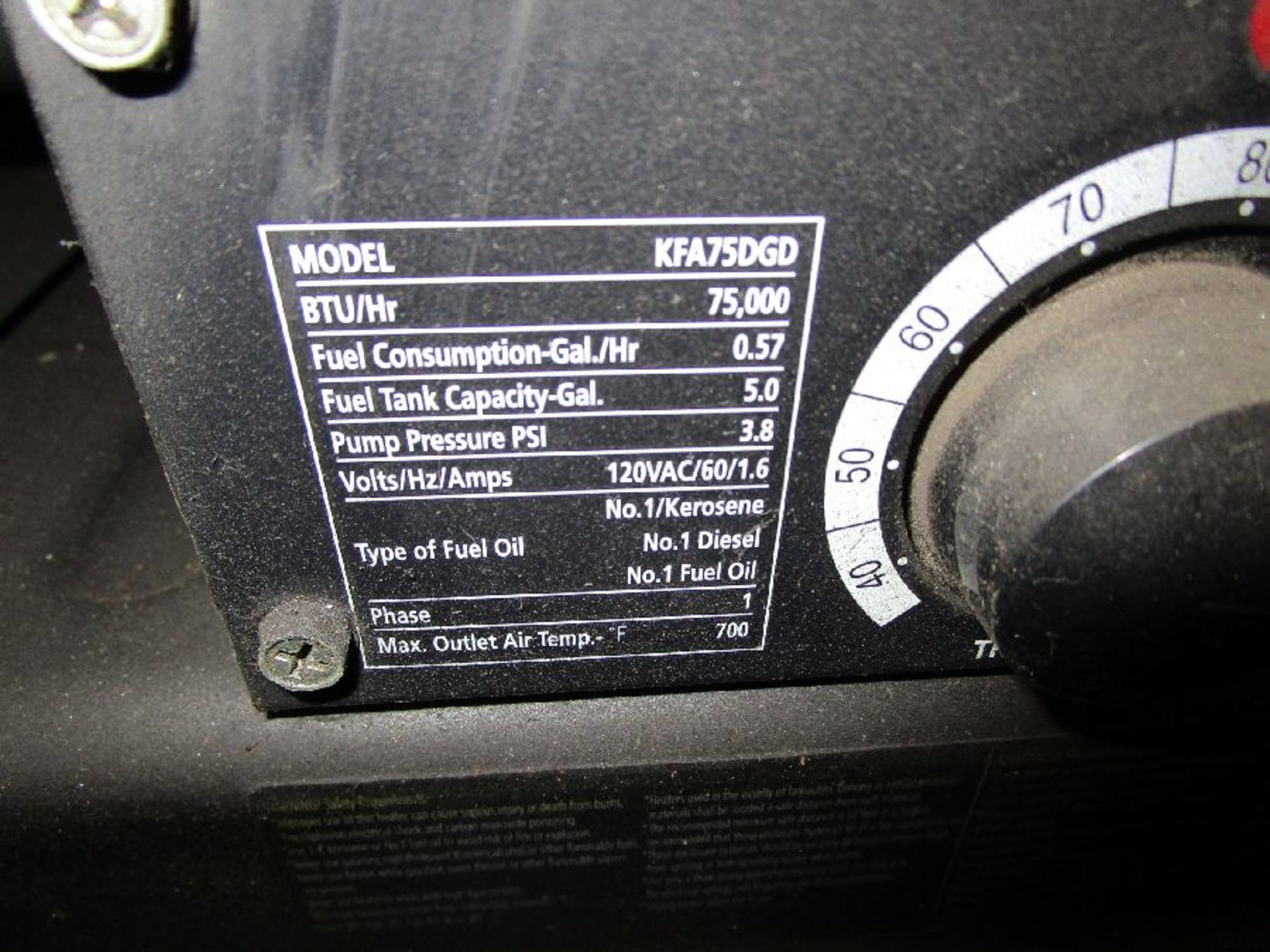 Dayton Model 3VE50A 170,000 BTU Portable Heater - Image 4 of 4