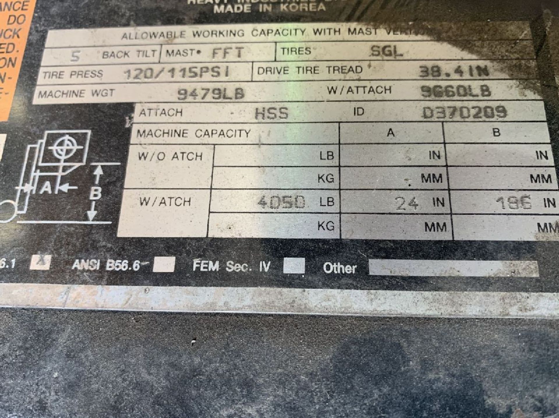 Daewoo Model G25S-3 5,000-Lb LPG Forklift Truck, LATE DELIVERY - Image 3 of 5