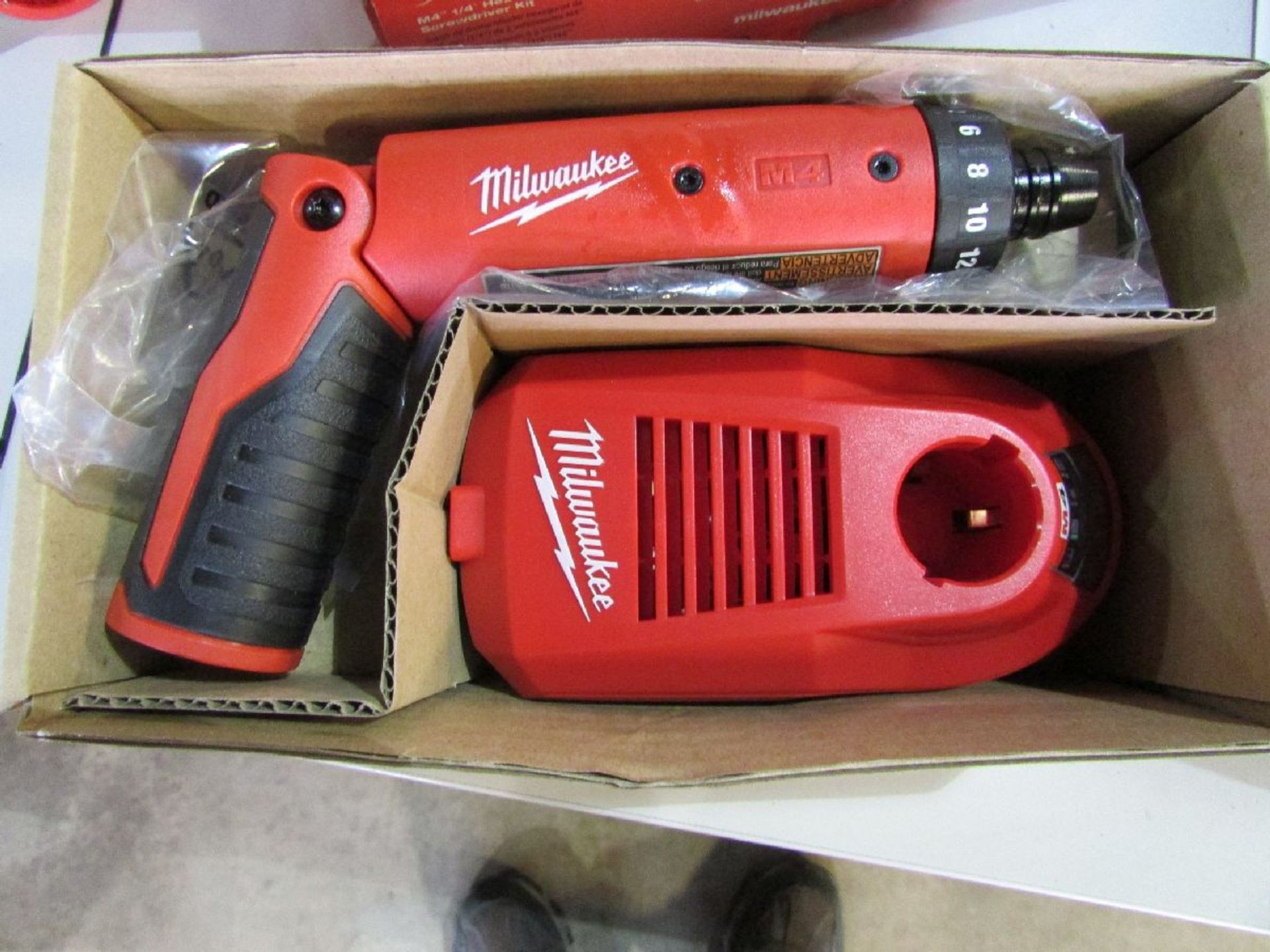 Milwaukee Cat # 2101-20 Unused 4V Cordless 1/4" Hex 2-Speed Screwdriver Kits - Image 3 of 4